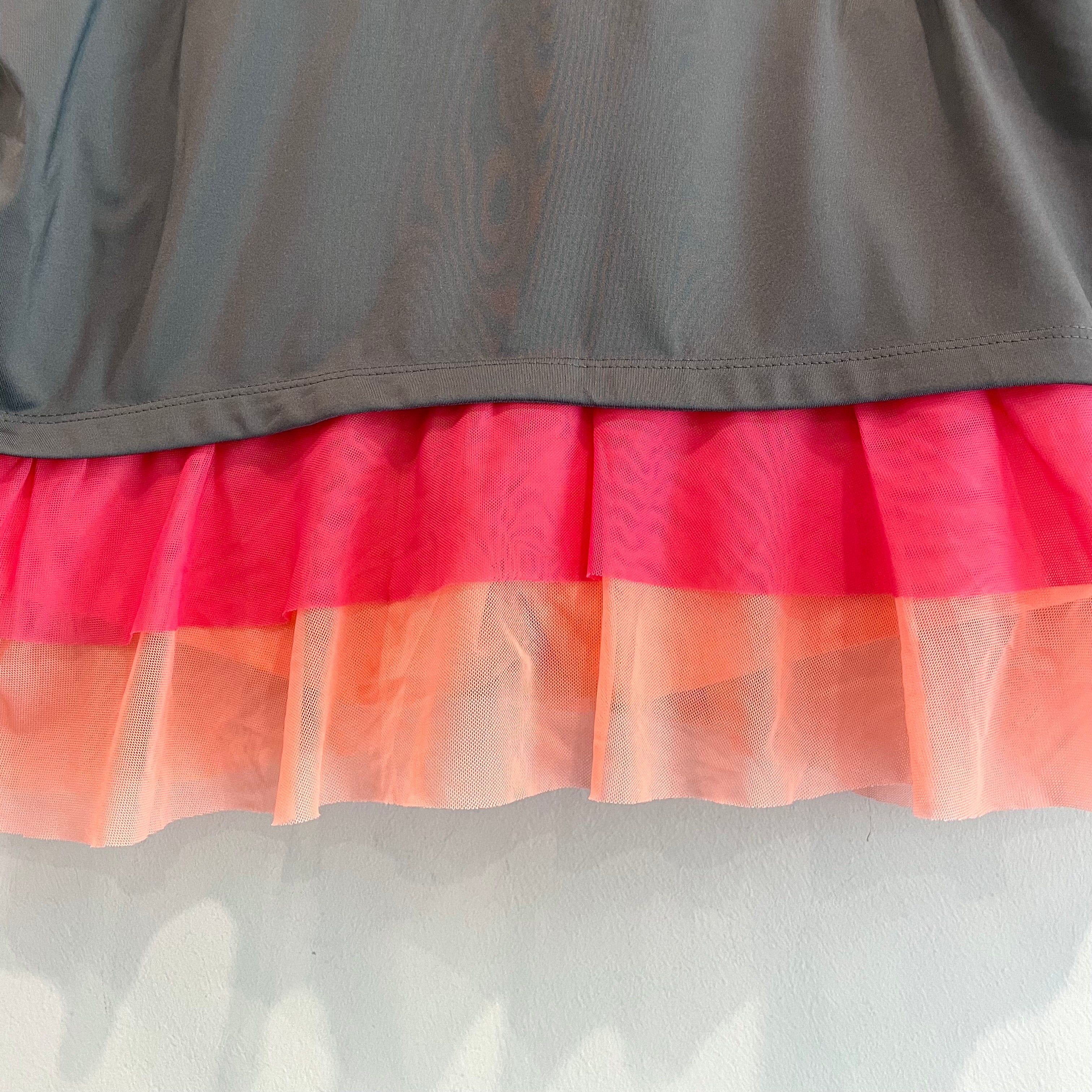 Sheer Ruffle Layered Skort