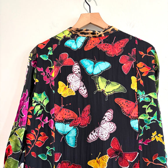 Butterfly Leopard Silk Dress