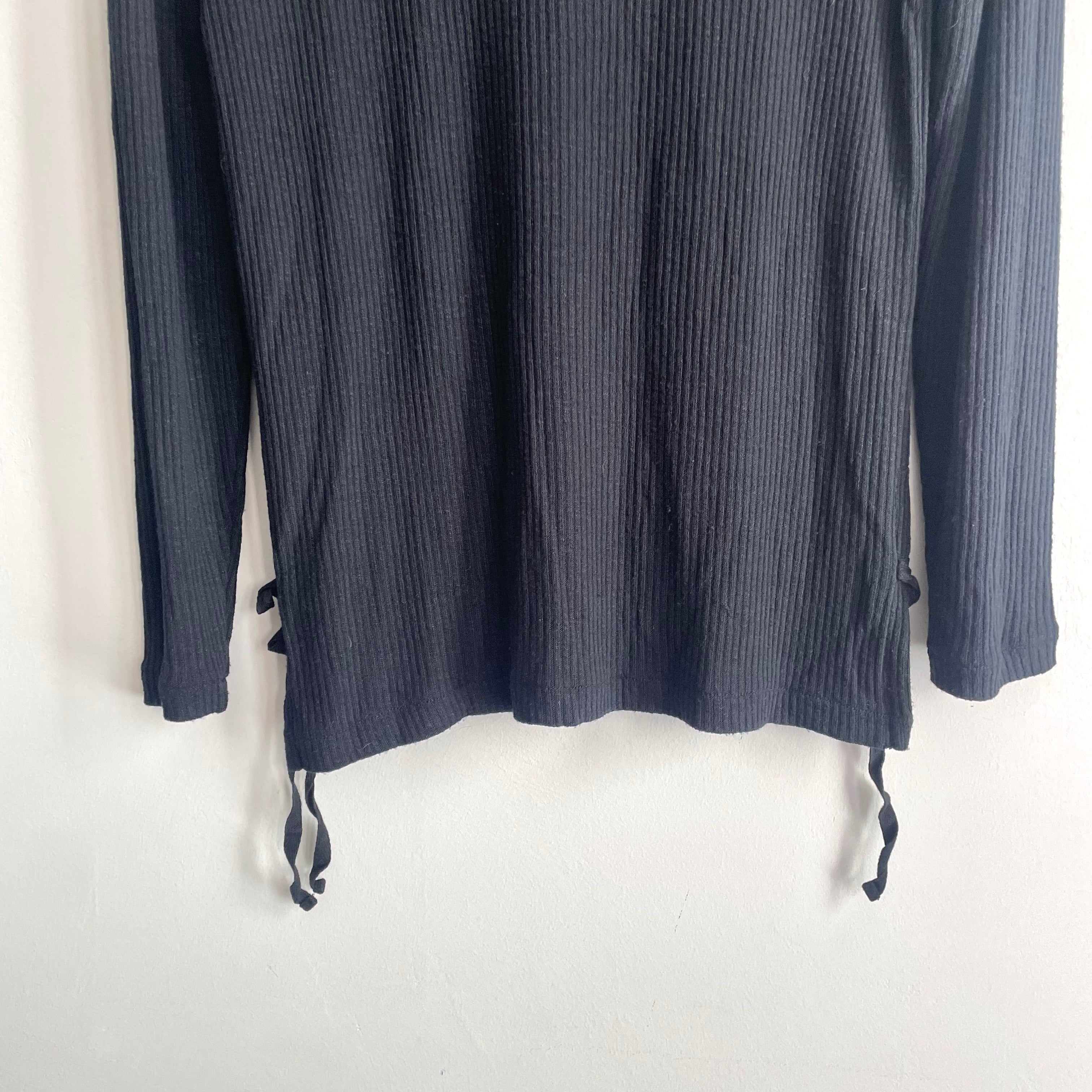 Ribbed Side Tie Sweater