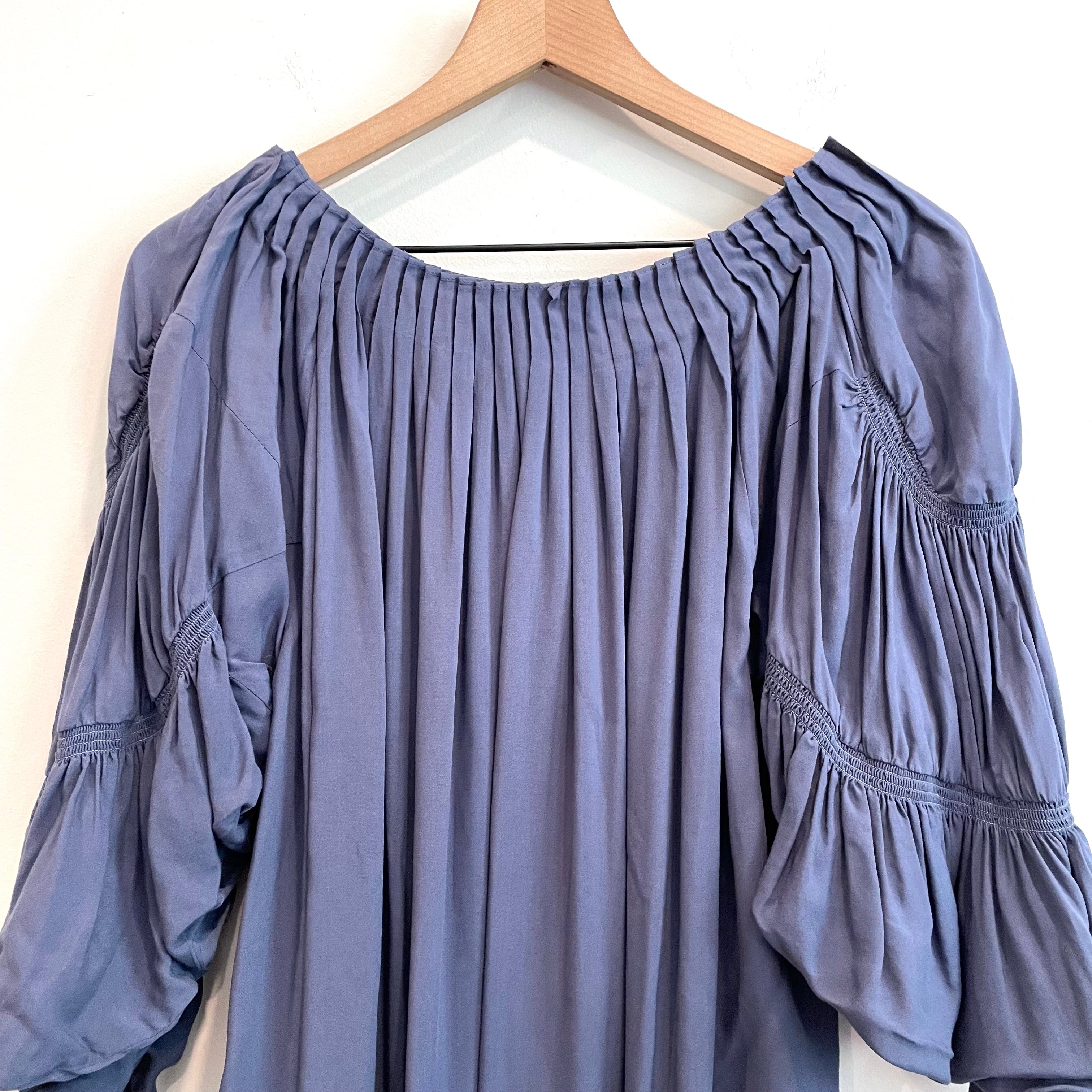 Pleated Balloon Sleeve Top