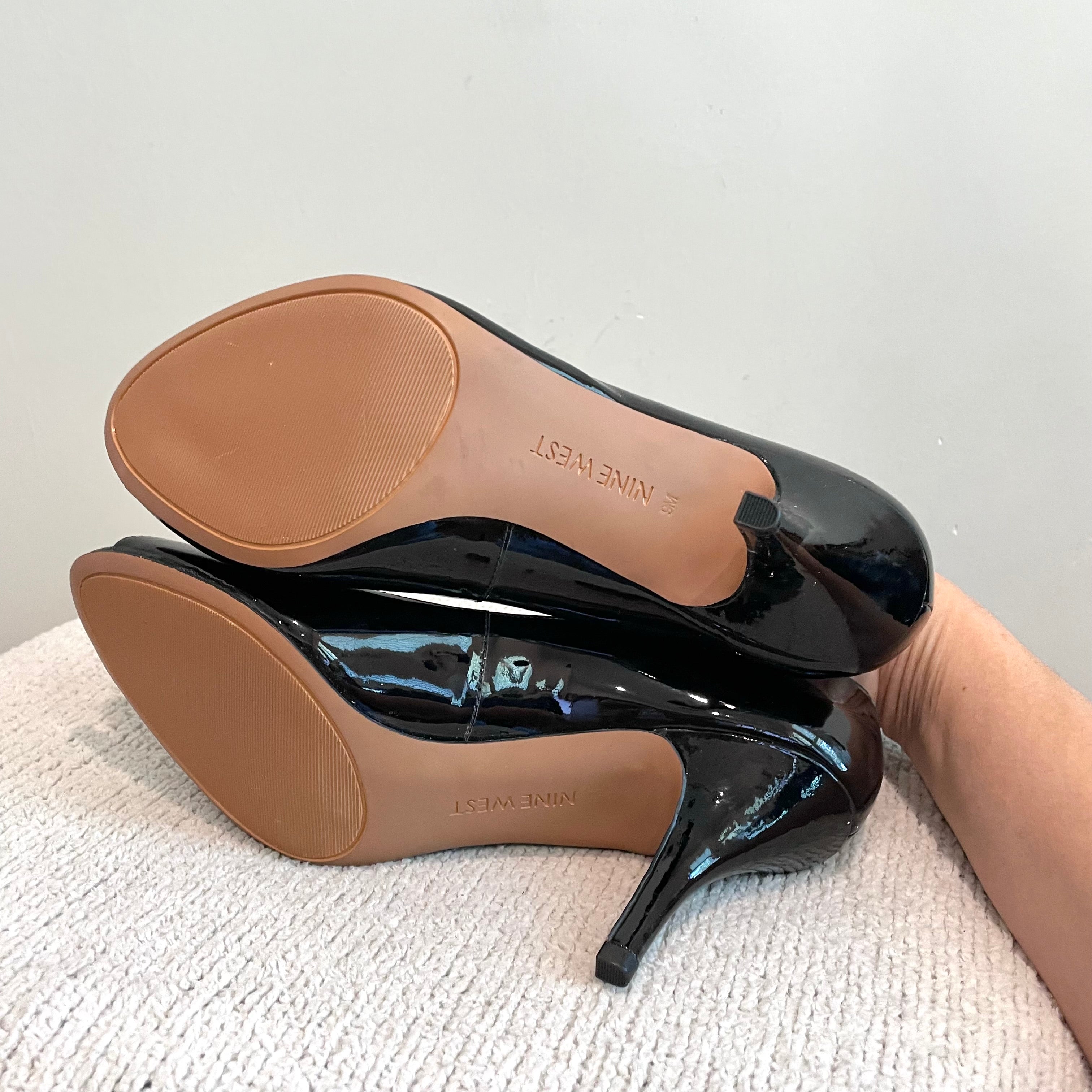 Peep Toe Patent Leather Heel