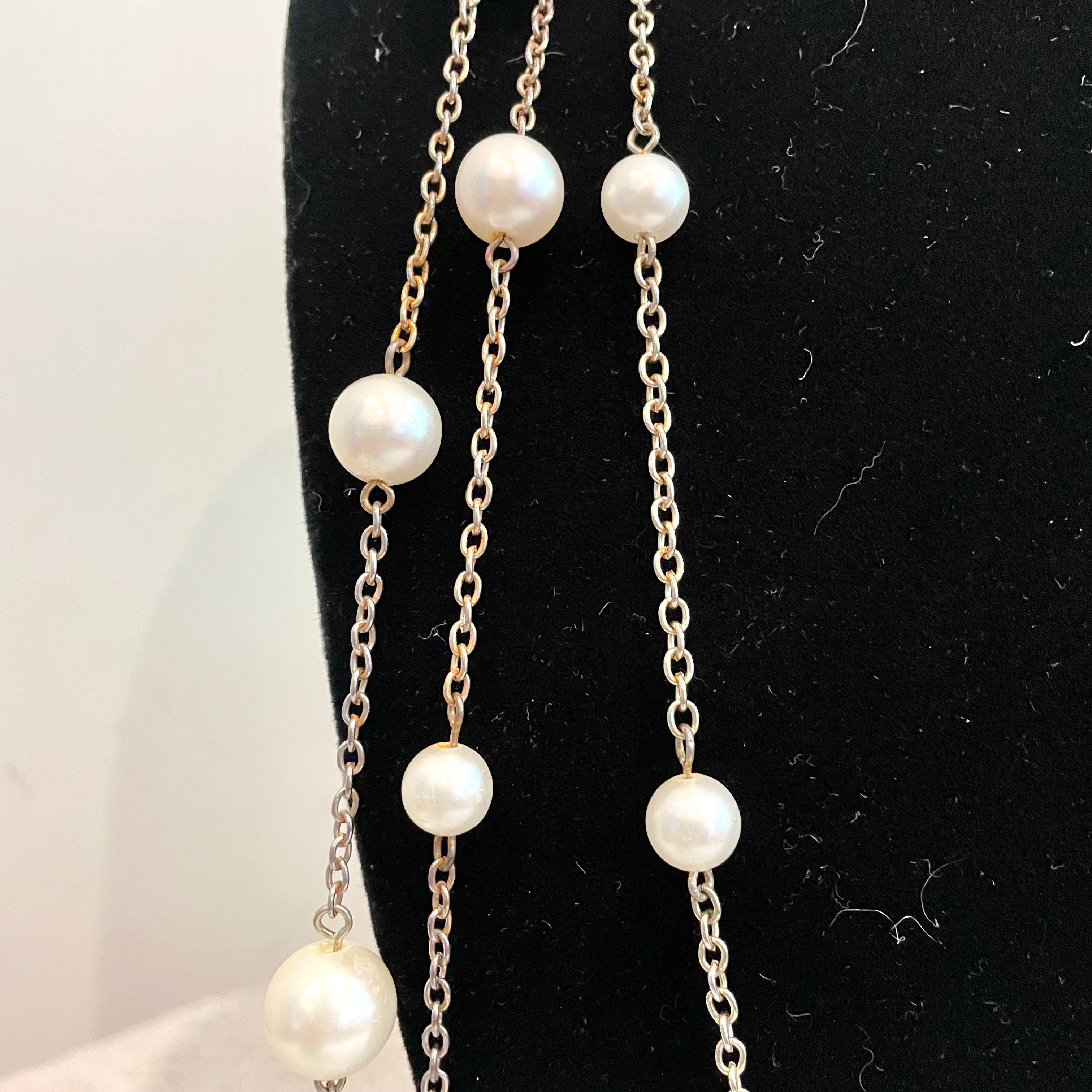 Pearl Trim Layered Necklace