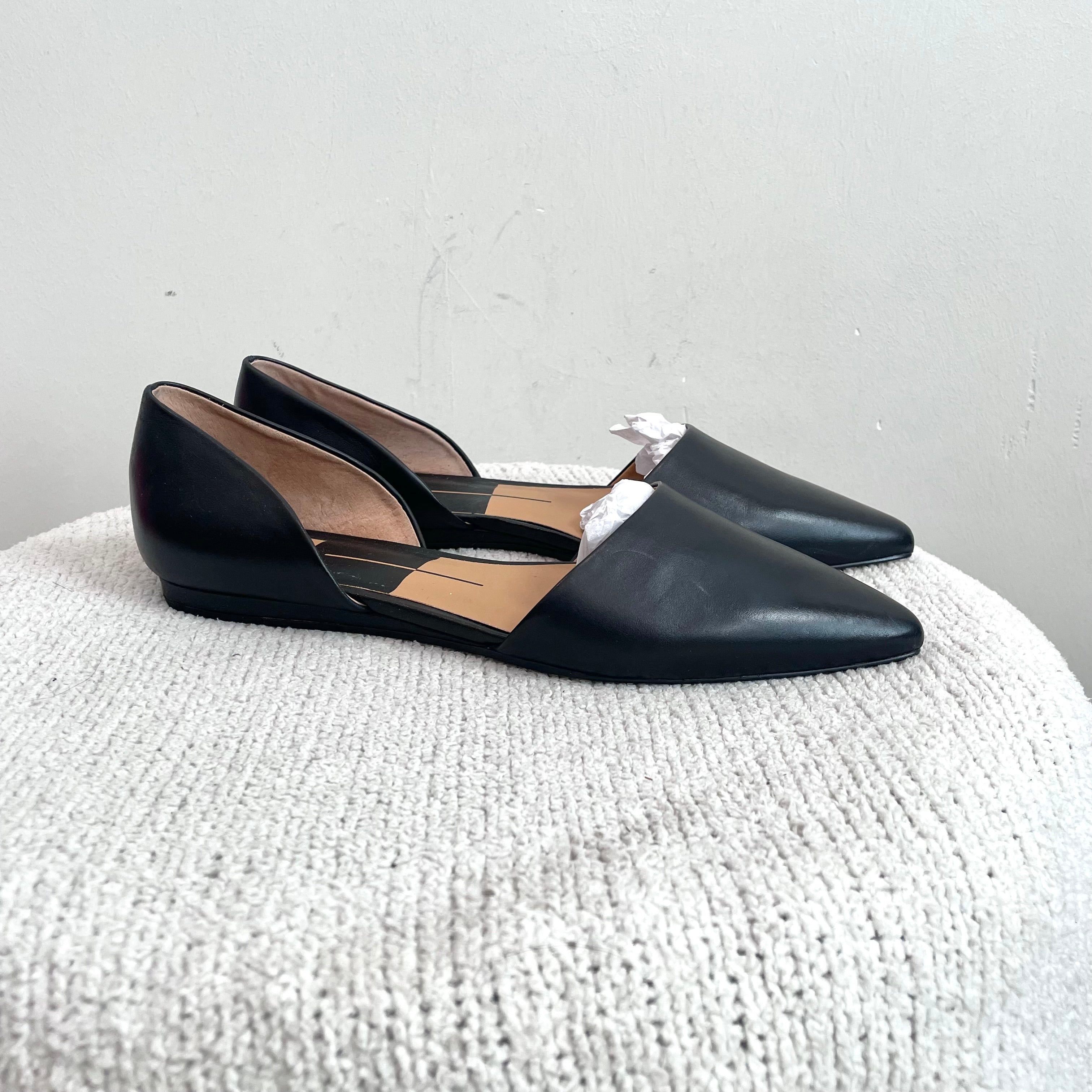 Leather D’Orsay Flats