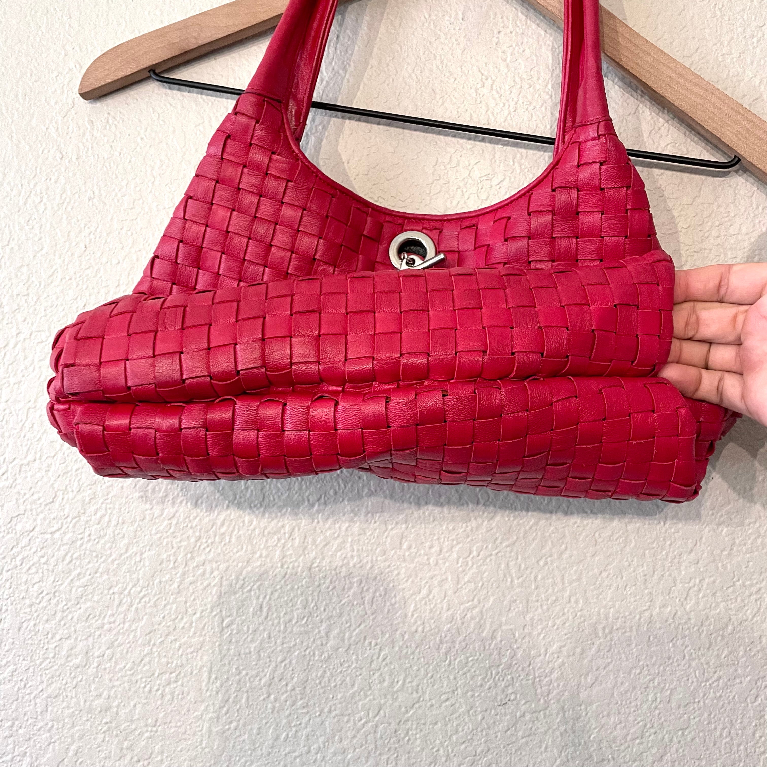 Leather Weave Shoulder Bag