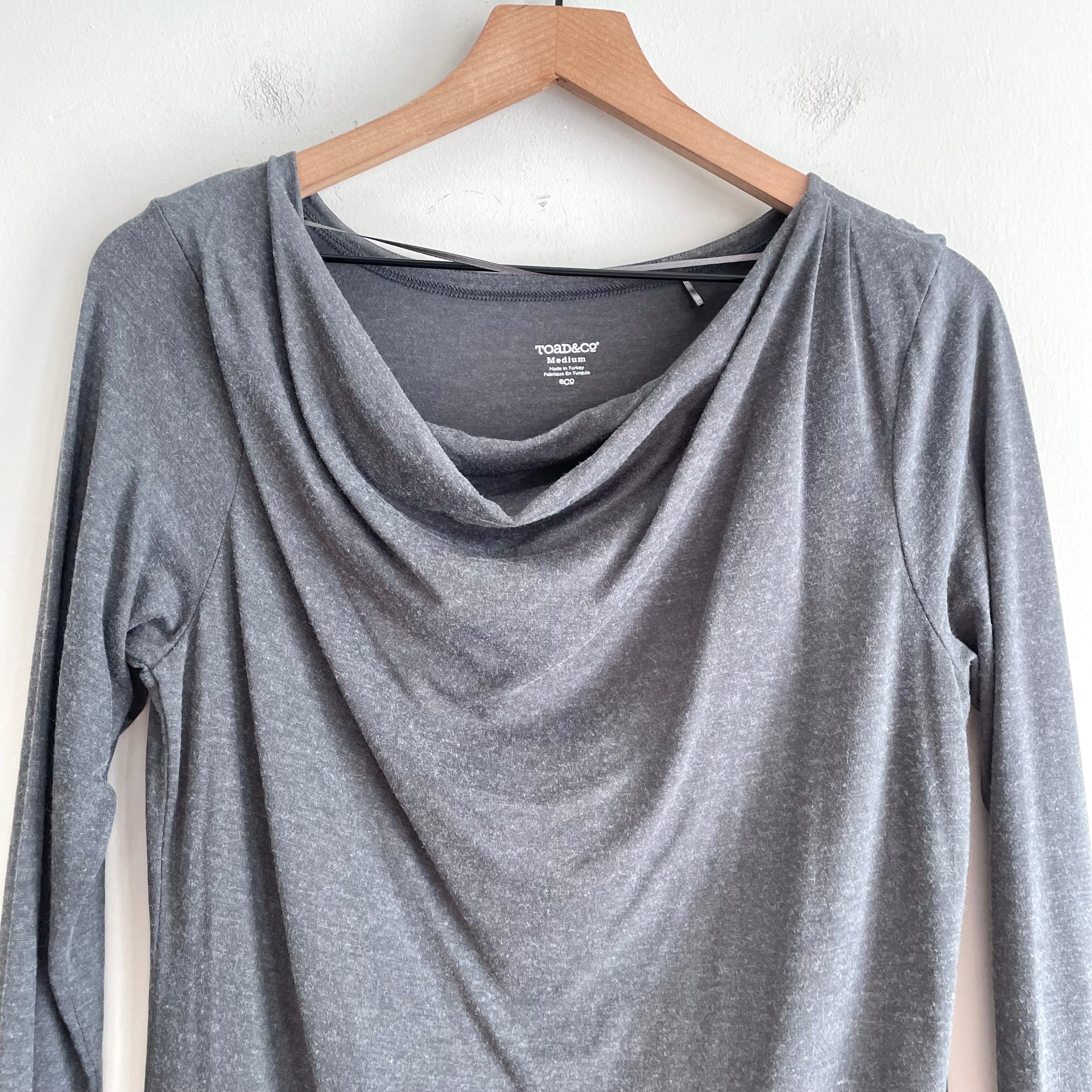 Draped Neck Long Sleeve Top