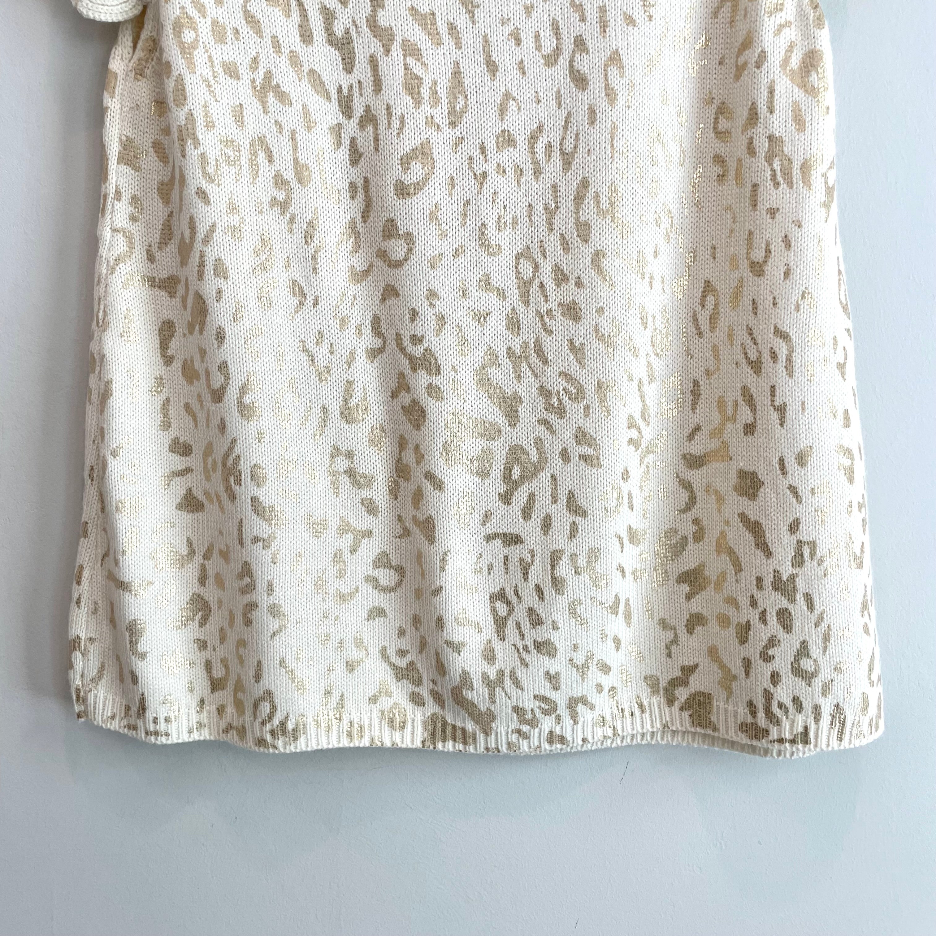 Metallic Leopard Ruffle Sweater