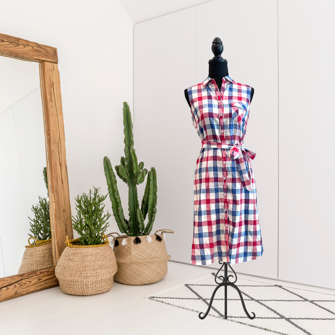 Plaid Button Down Shirt Dress