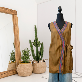 Embroidered Wrap Tunic