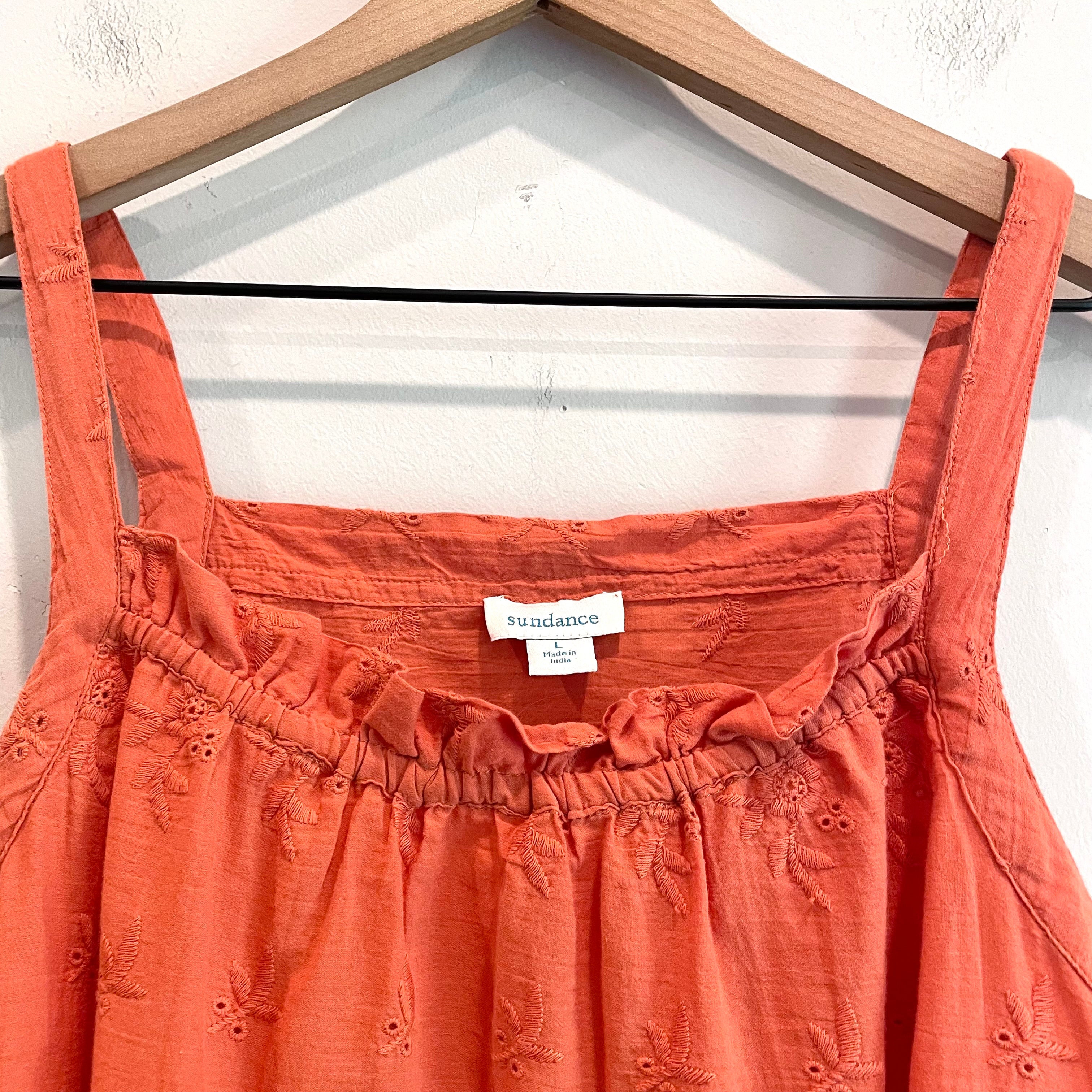 Embroidered Eyelet Tank Top