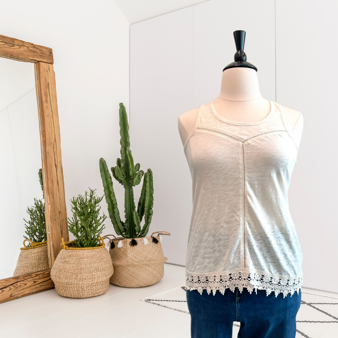 Crochet Trim Sleep Tank Top