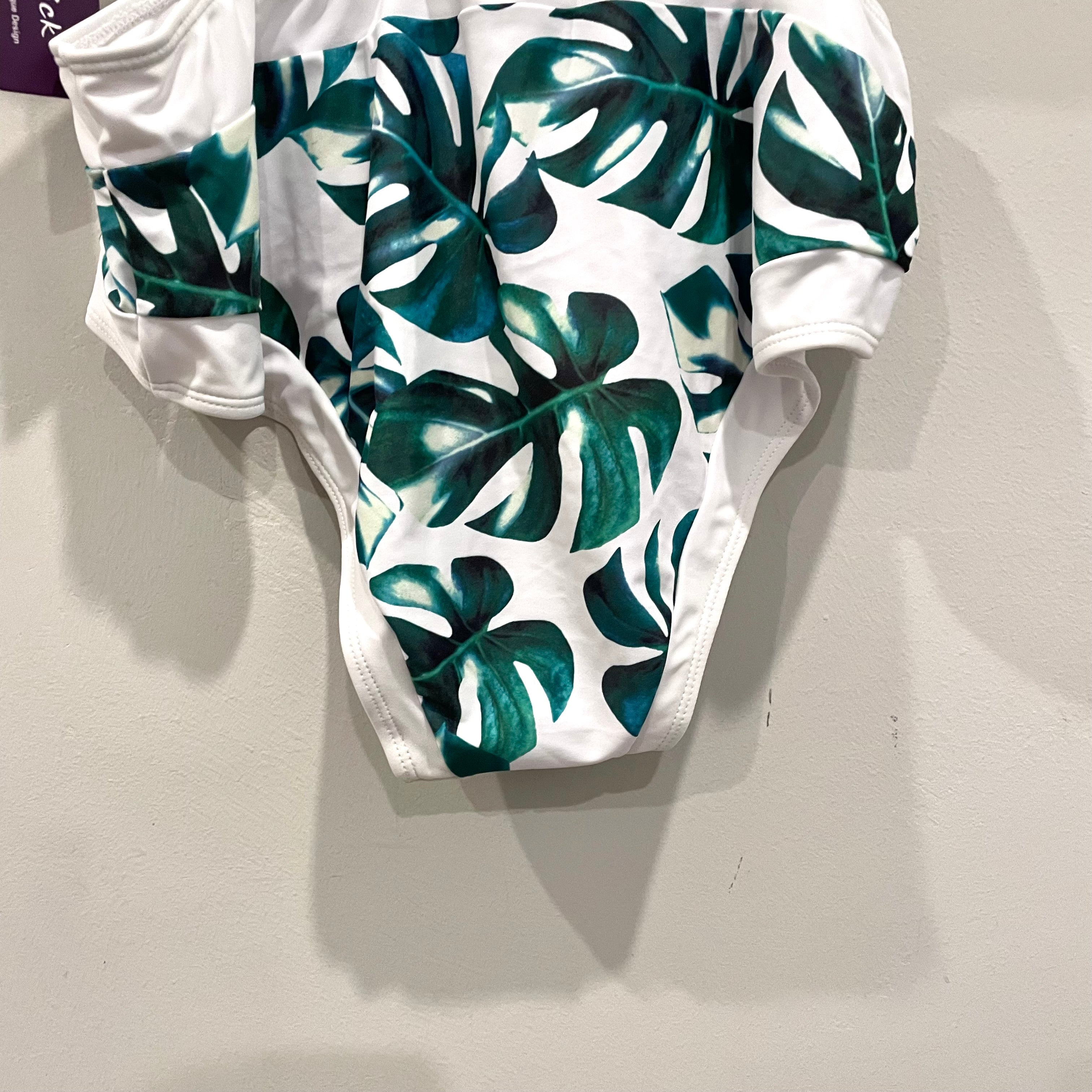 Topical Leaf One Piece Swimsuit