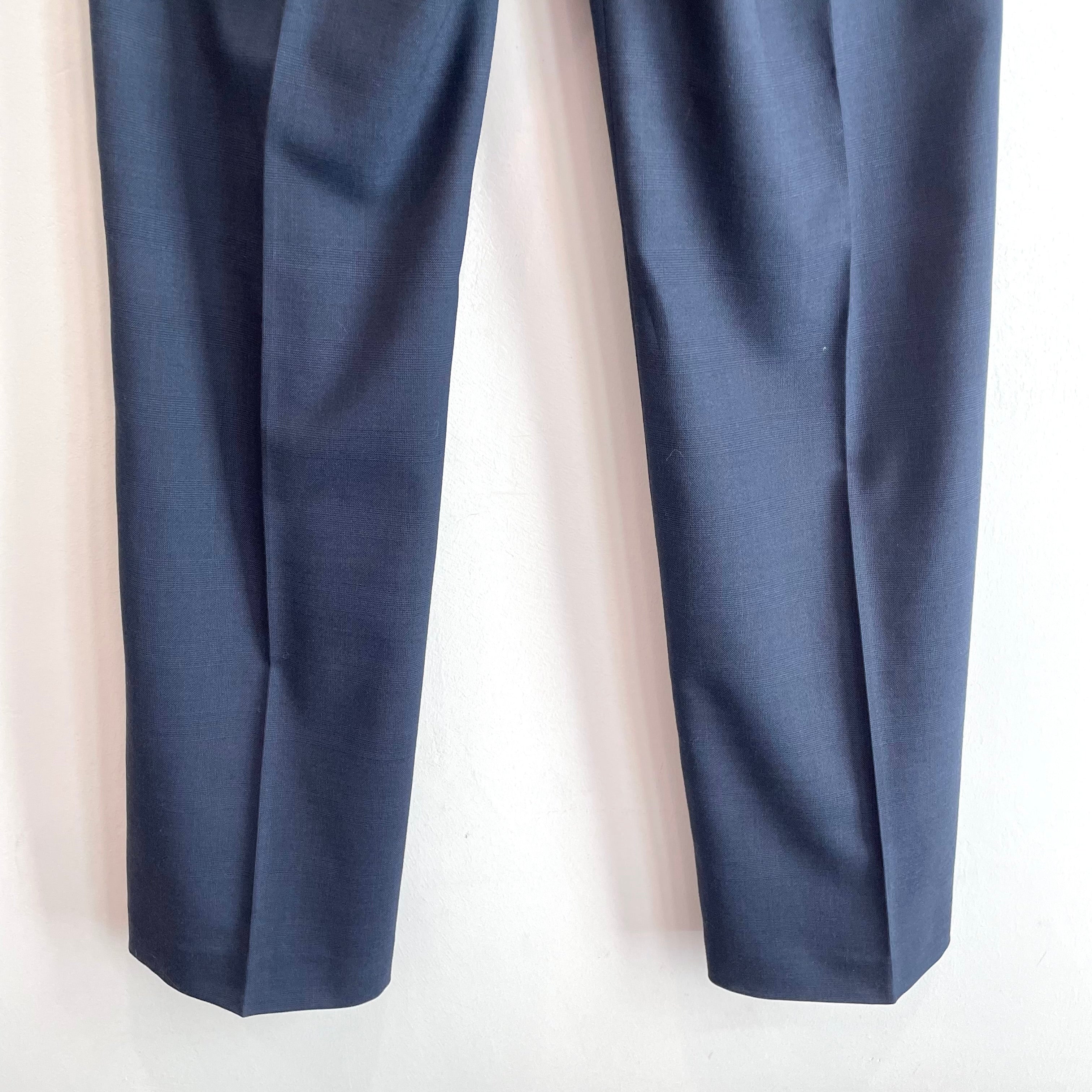 Straight Leg Wool Blend Dress Pants