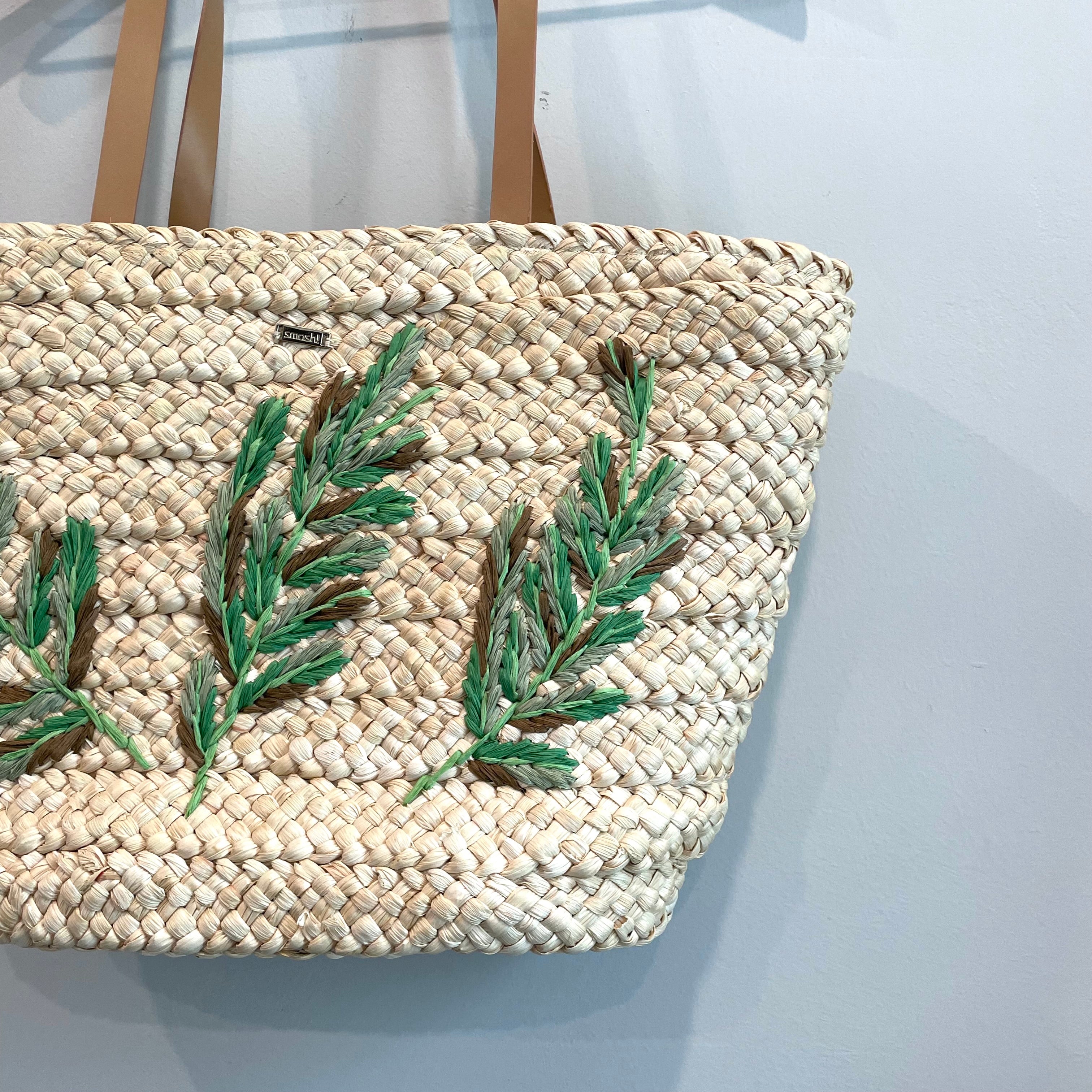 Leaf Straw Tote Bag