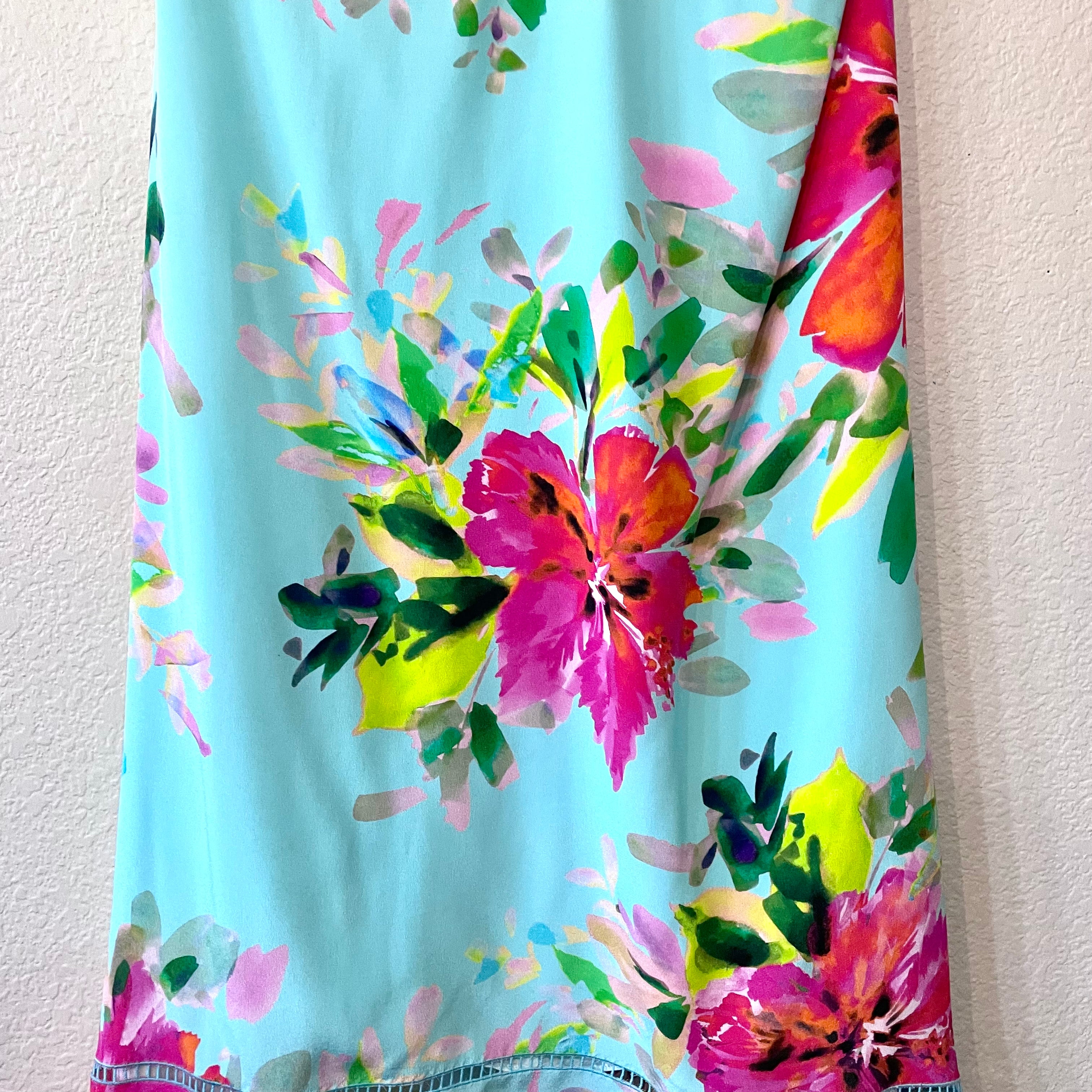 Floral Silk High Low Hem Dress