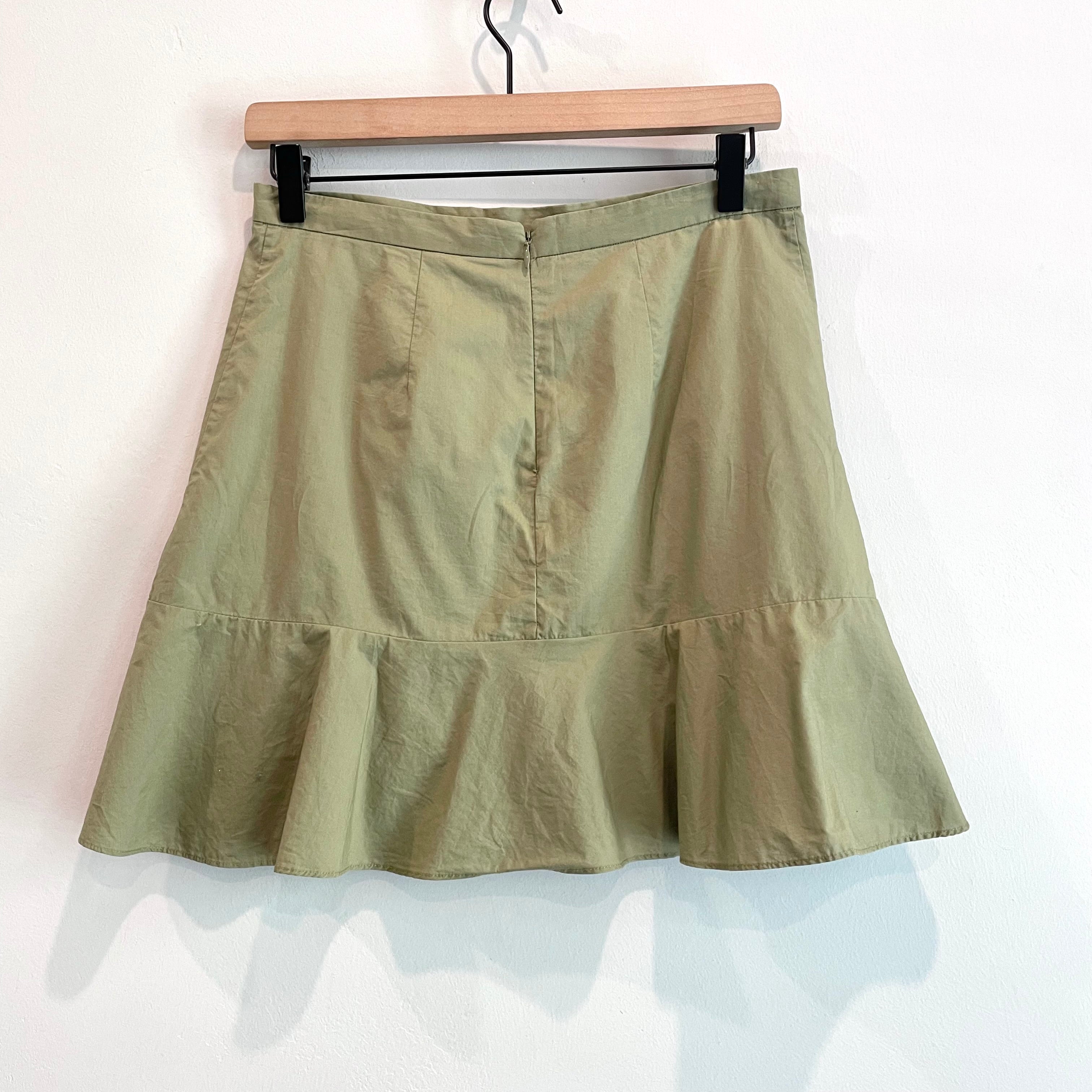 Ruffle Hem Cotton Skirt