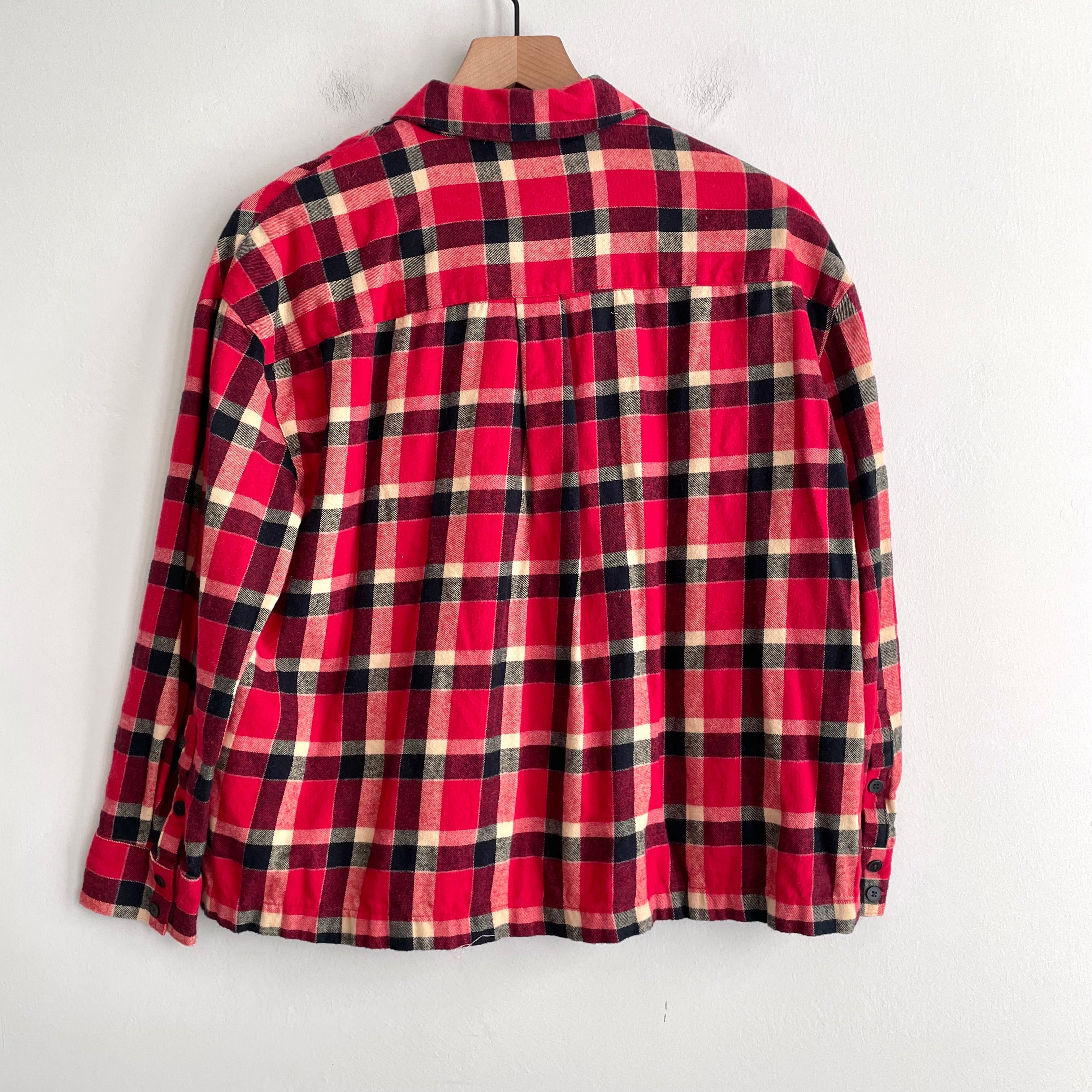 Plaid Flannel Button Down Top