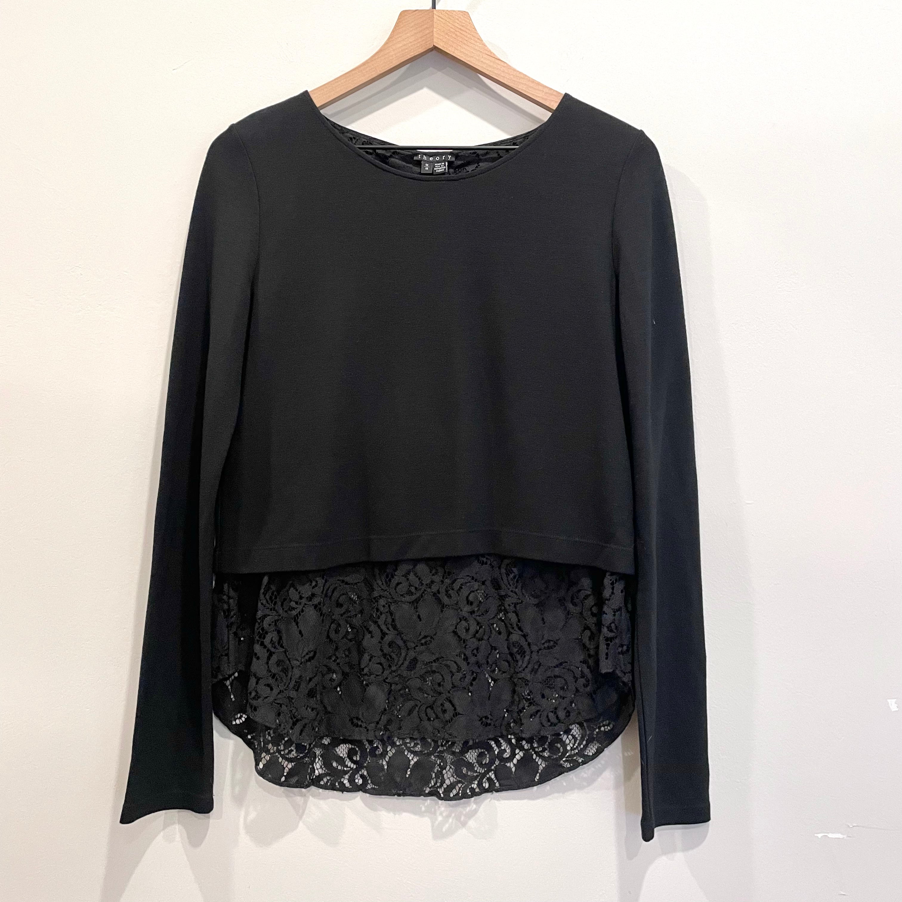 Zip Back Lace Hem Sweater