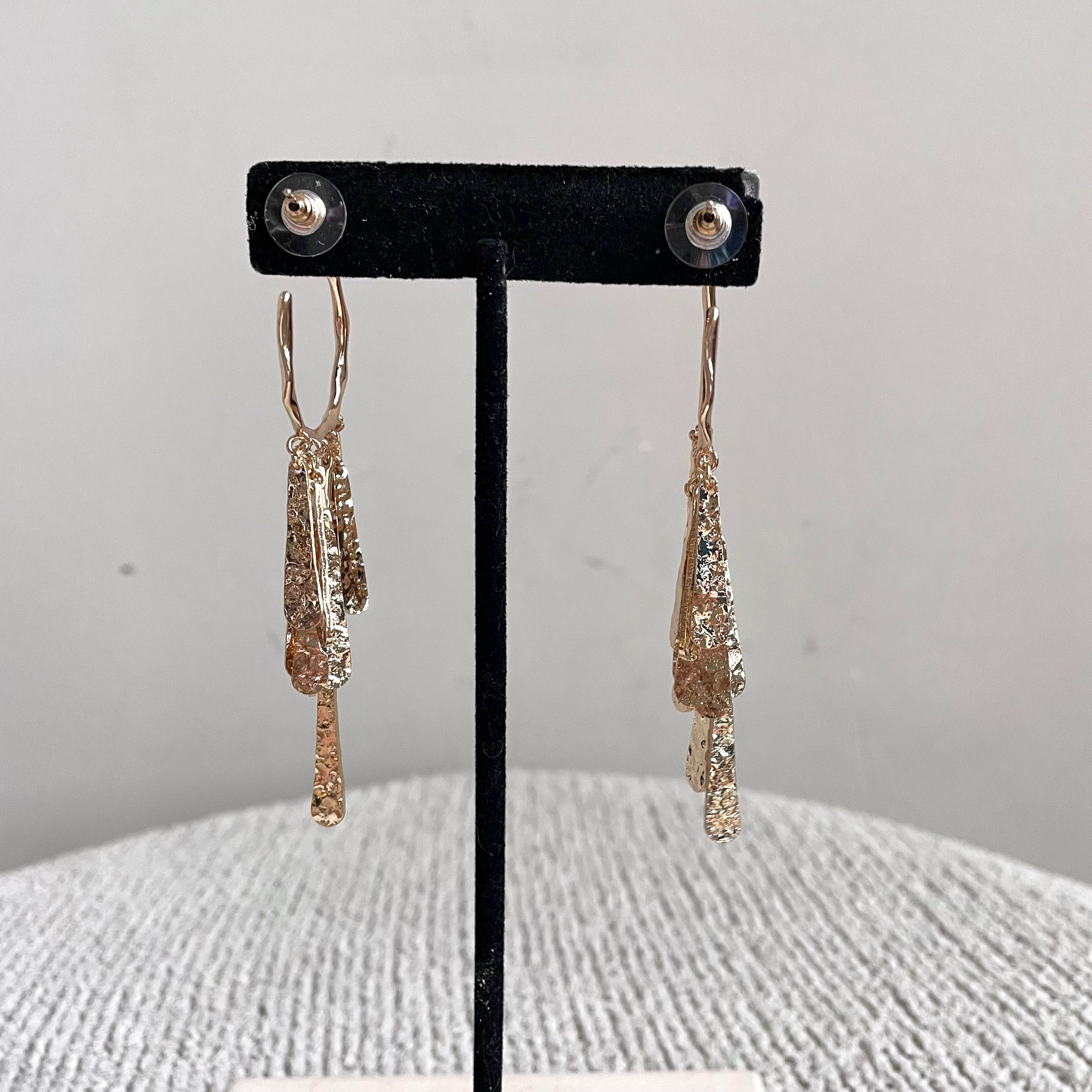 Gold Fringe Hoop Earrings