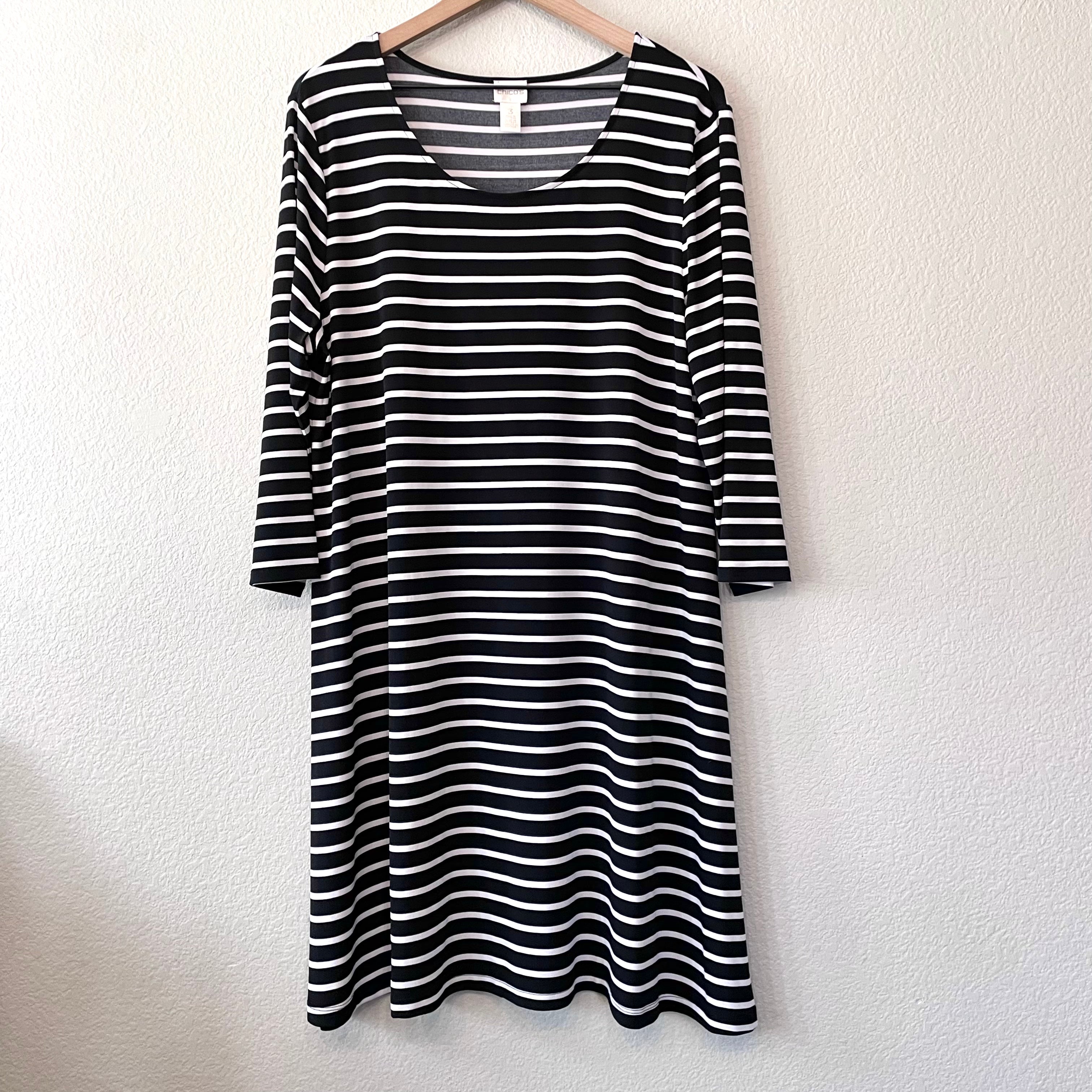 Striped Stretch Shirt Dress