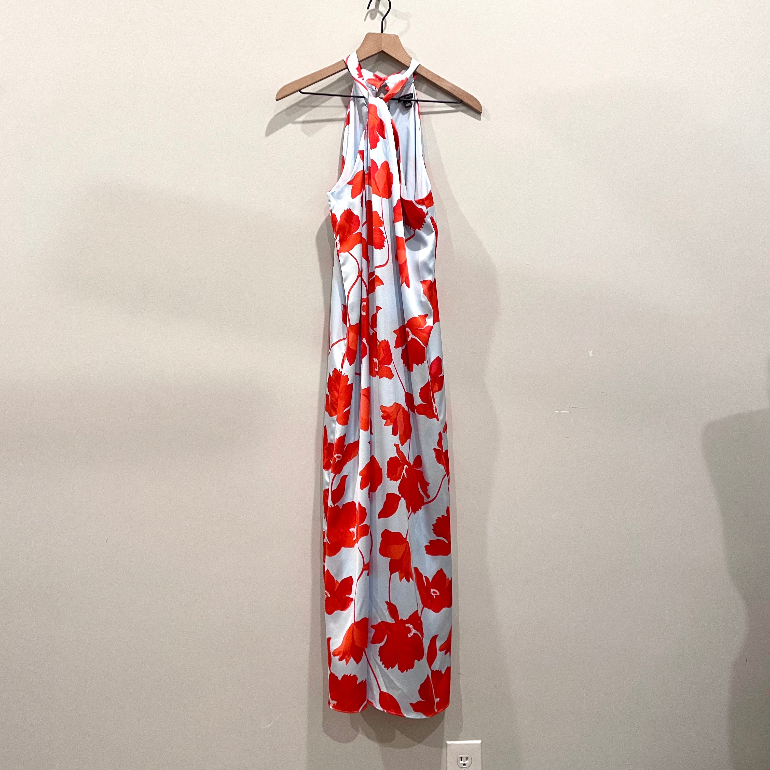 Floral Satin Maxi Dress