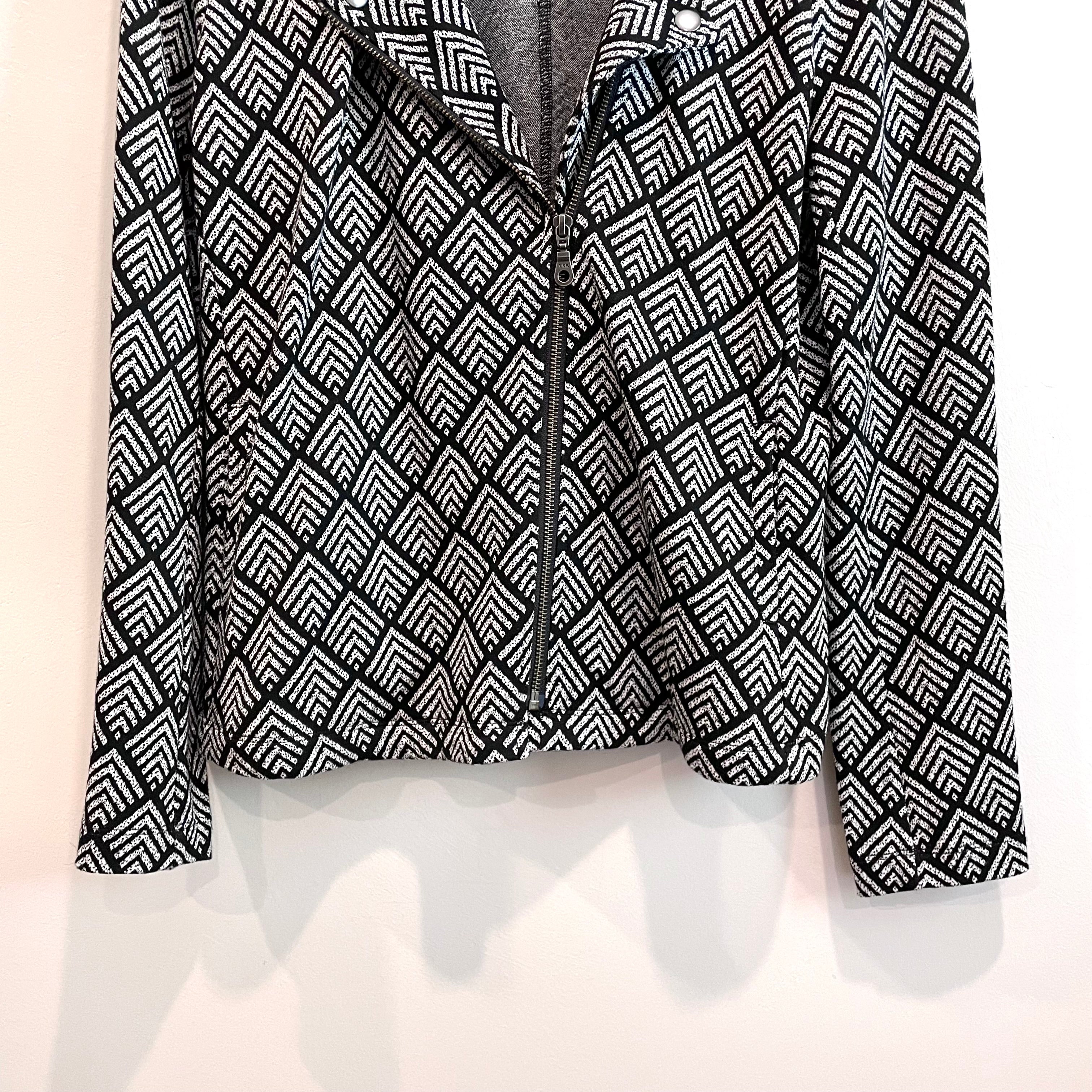 Geometric Moto Blazer Jacket