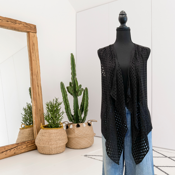 Faux Suede Perforated Vest