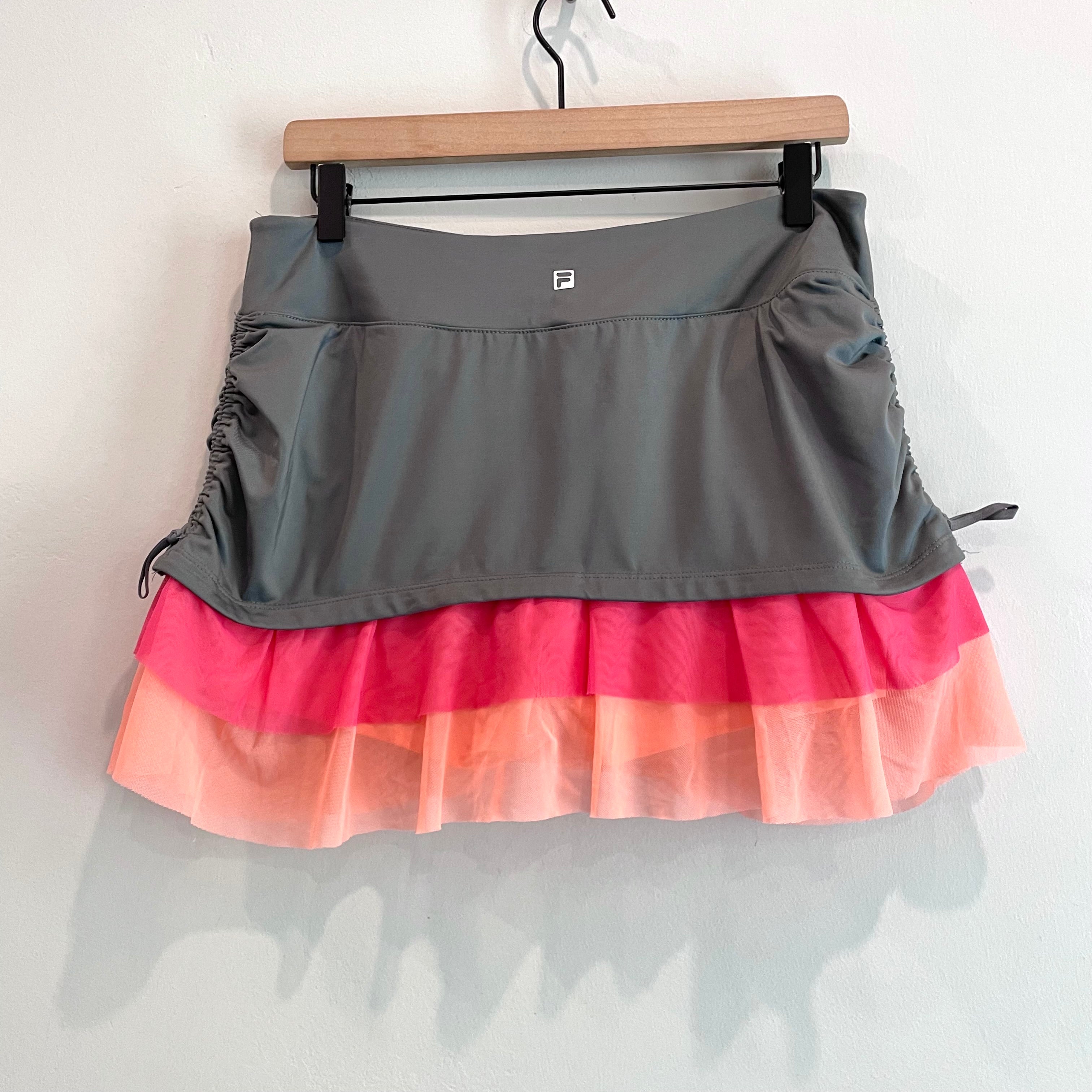 Sheer Ruffle Layered Skort