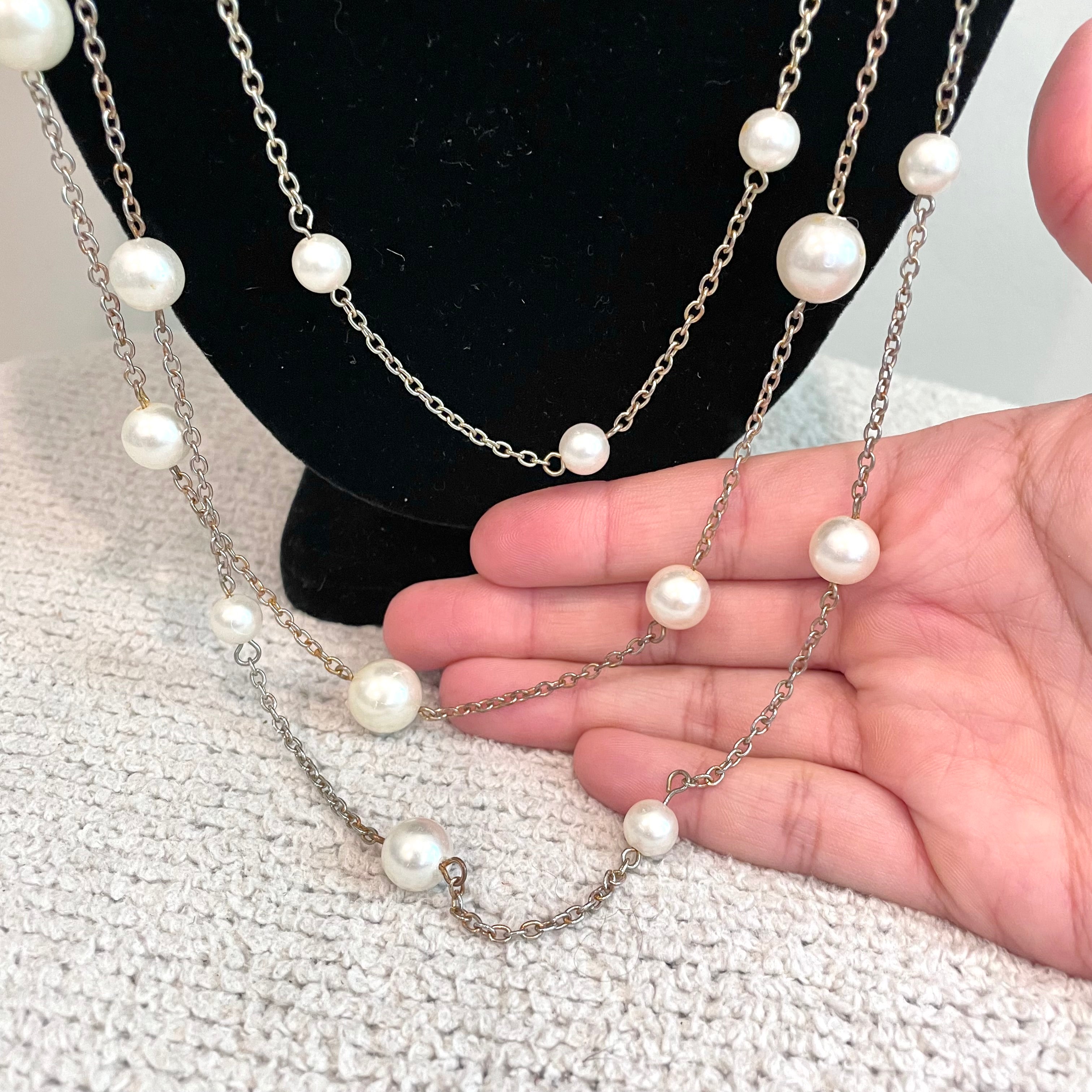 Pearl Trim Layered Necklace