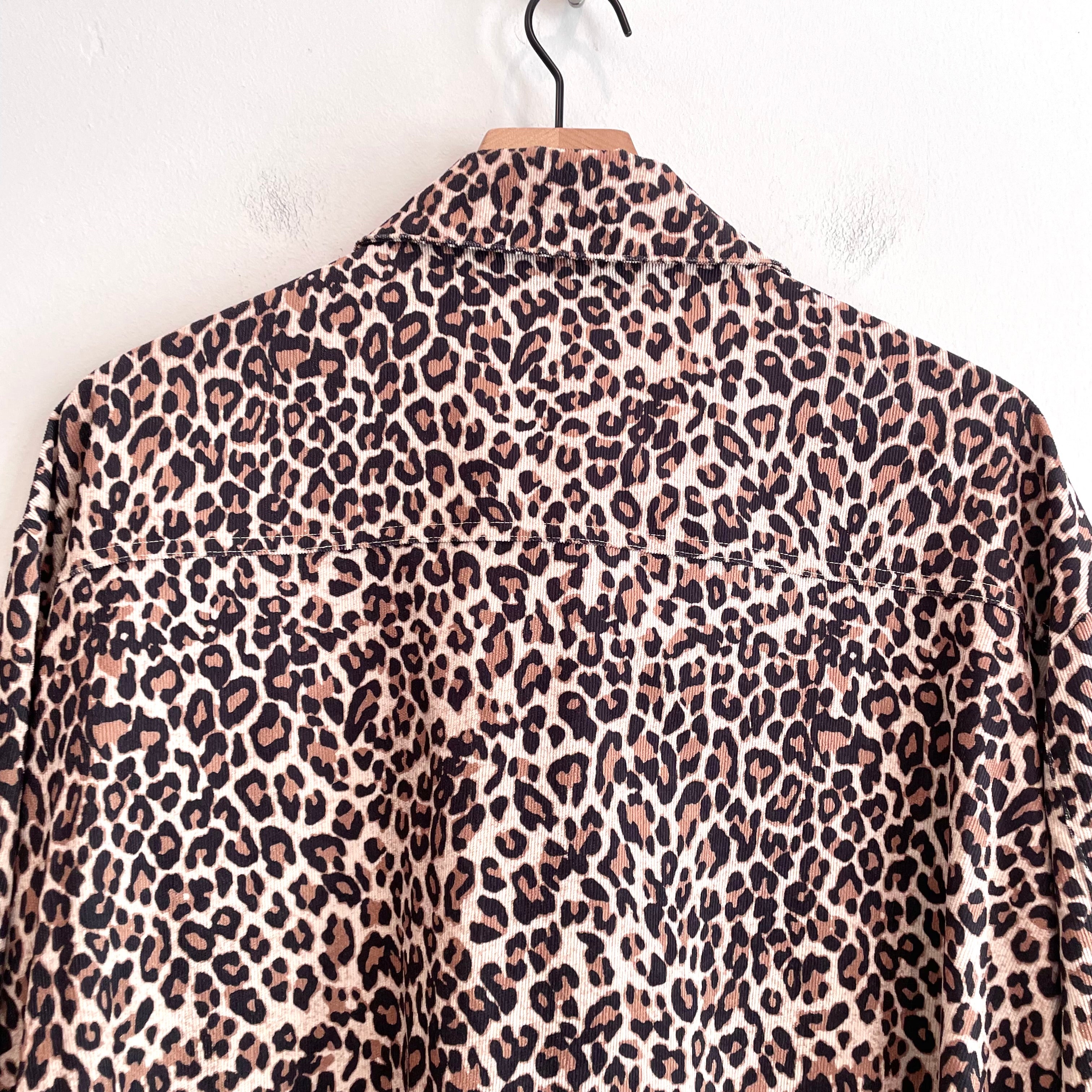 Leopard Corduroy Shirt Jacket