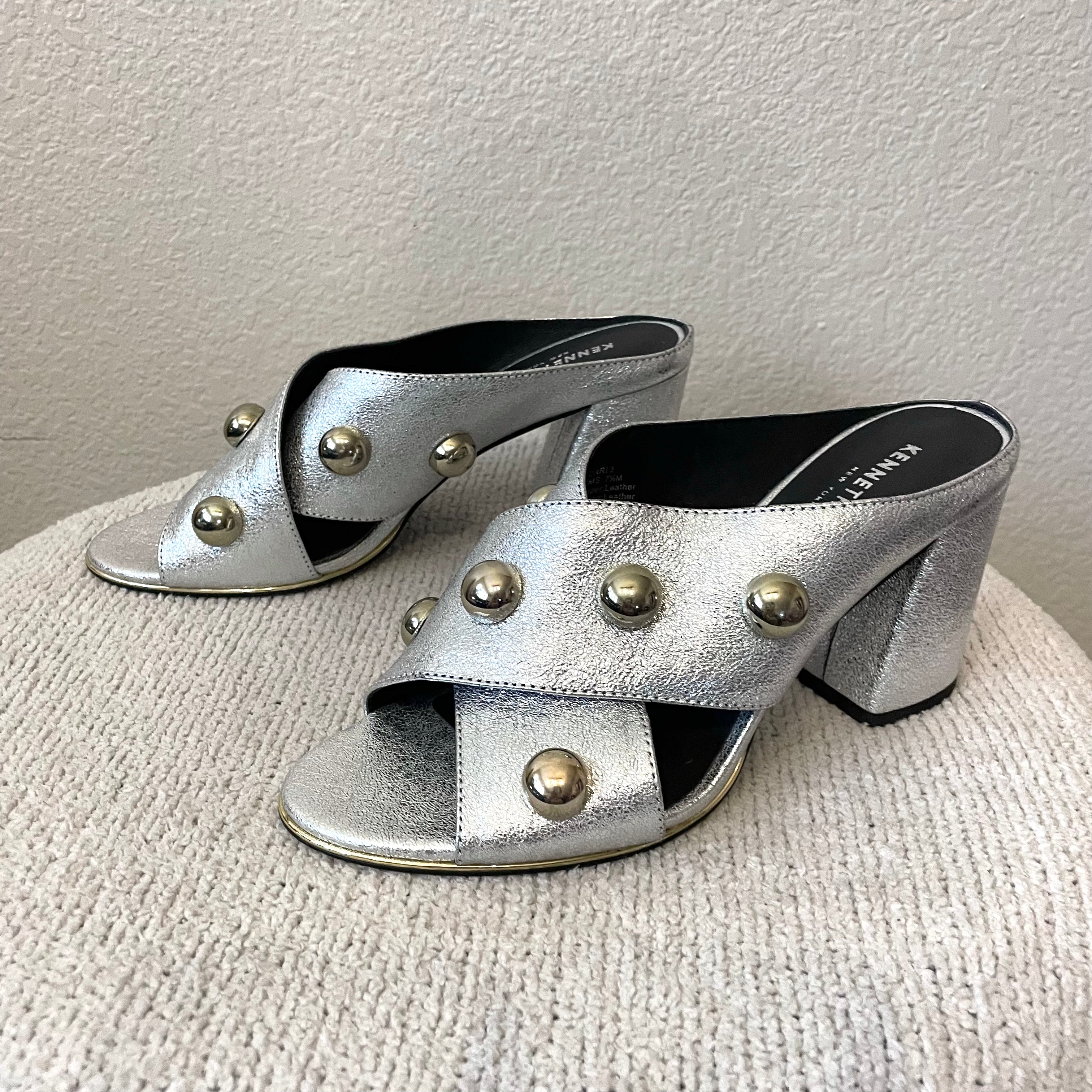 Silver Studded Mules