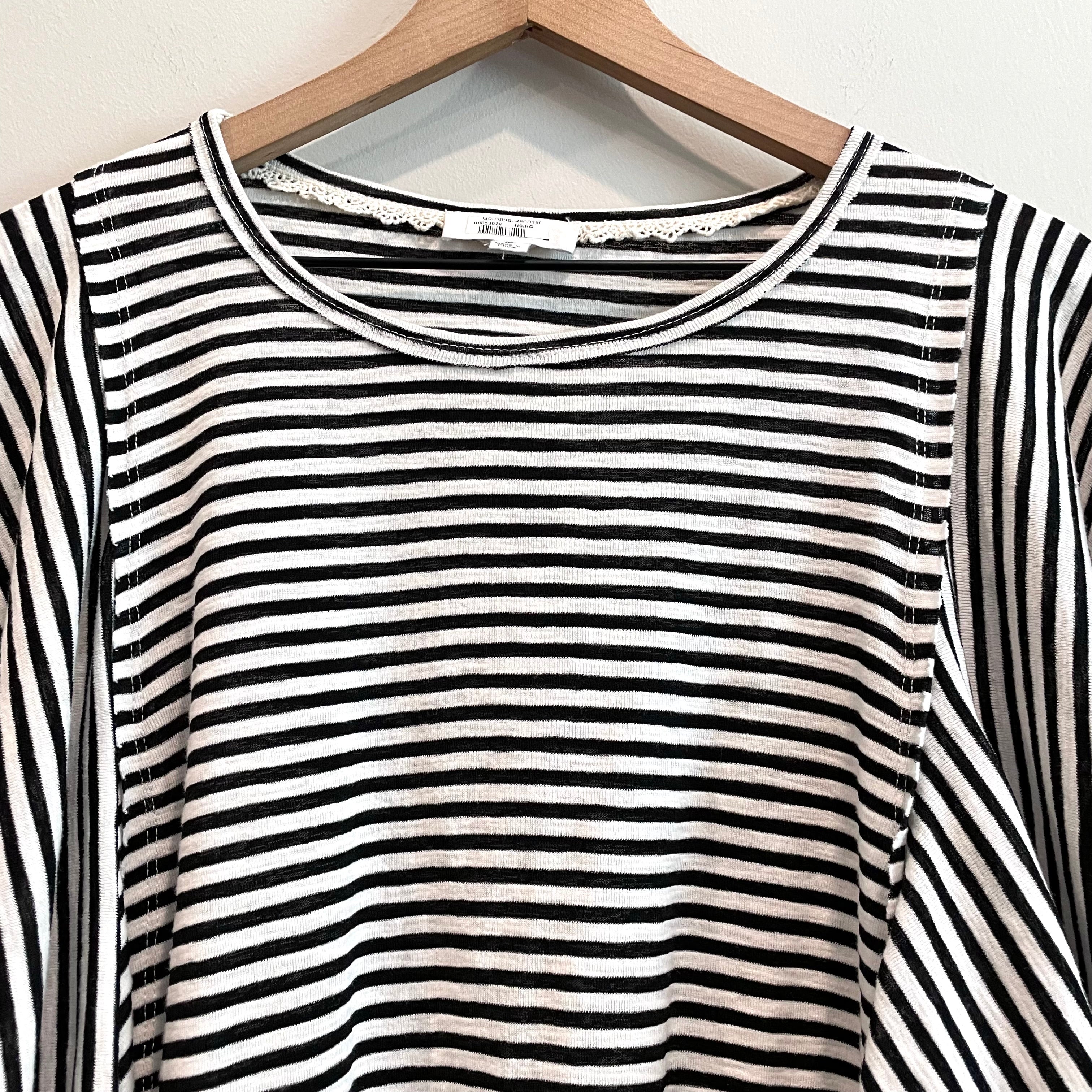 Striped Ruffle Sleeve Top