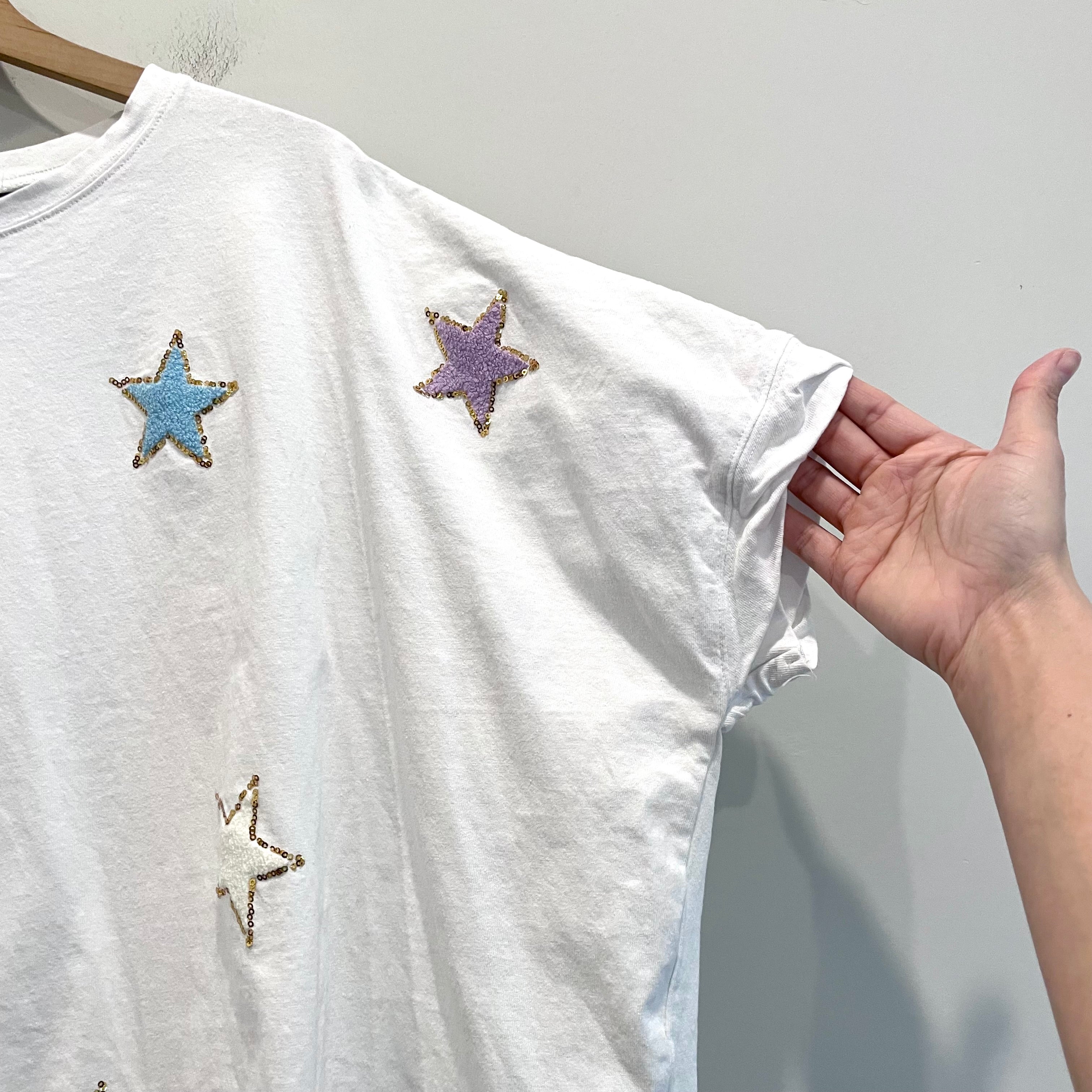 Chenille Star Patch Oversized Tee