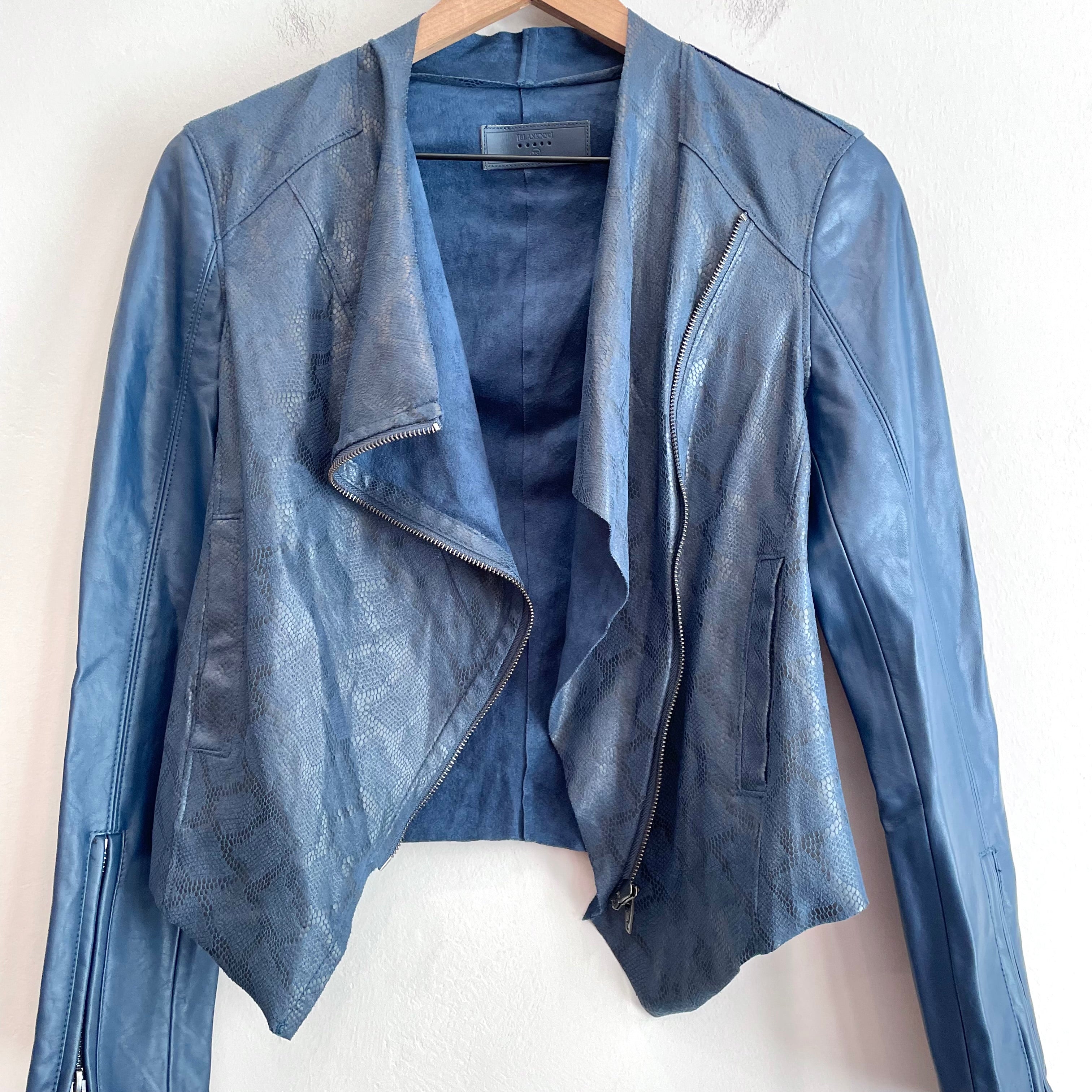 Snakeskin Faux Leather Moto Jacket