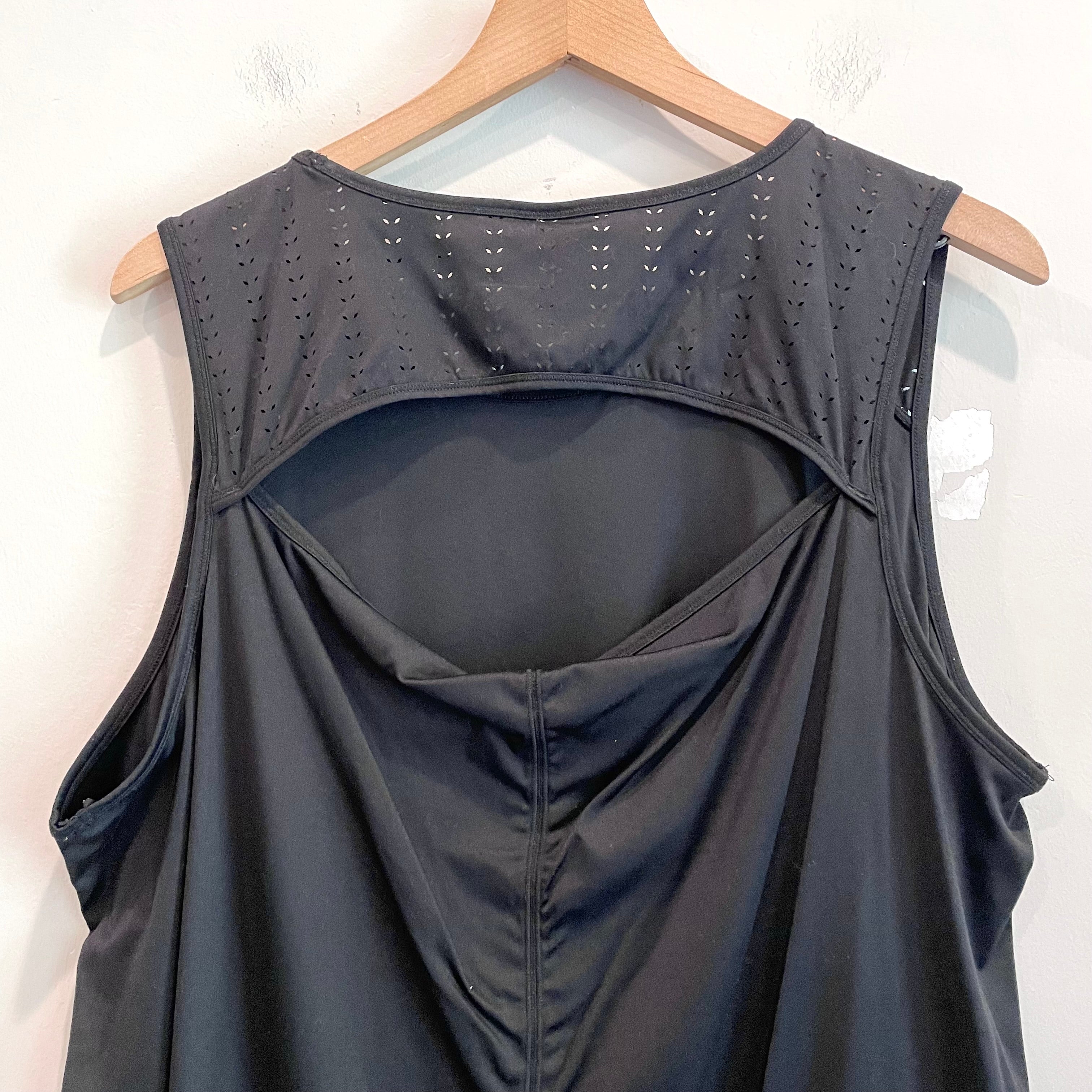 Perforated Open Back Tank Top