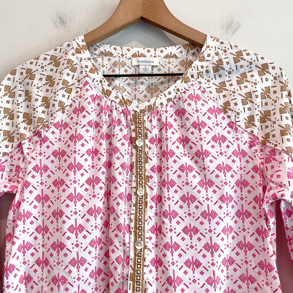 Geometric Button Down Top