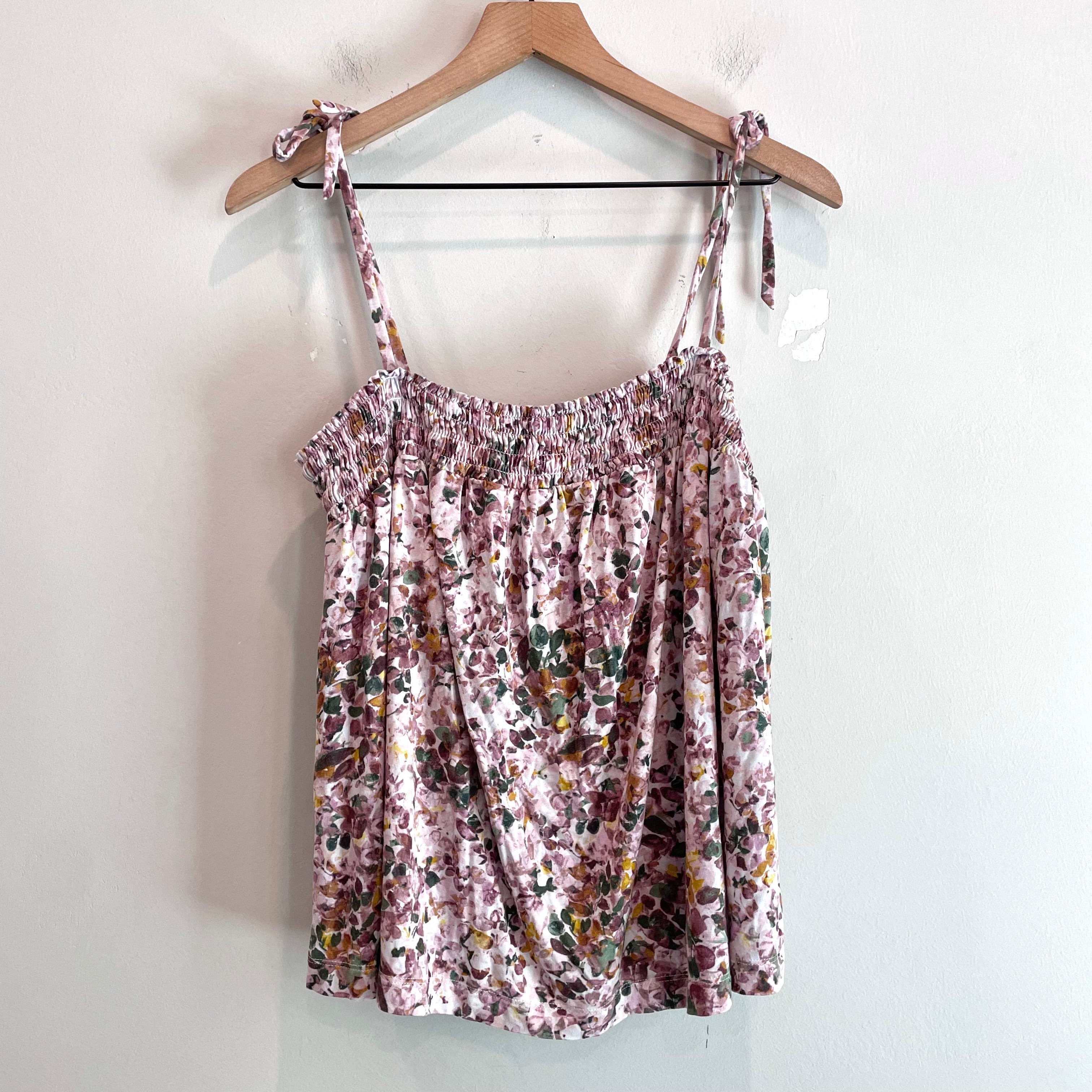 Floral Tie Shoulder Pajama Top