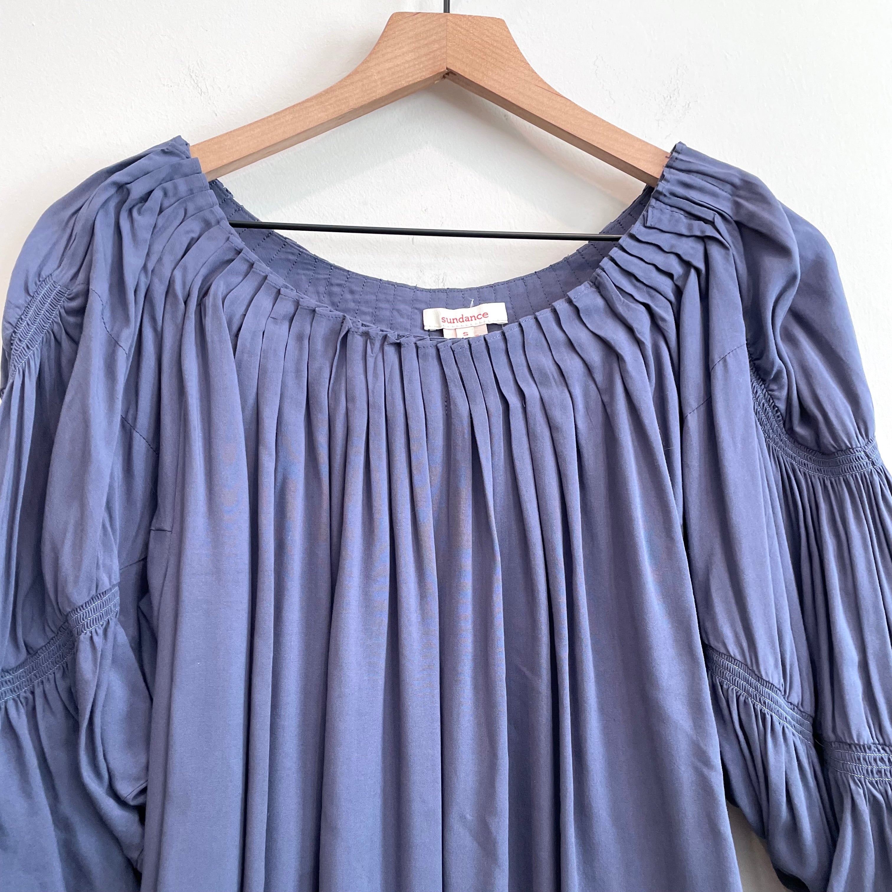 Pleated Balloon Sleeve Top