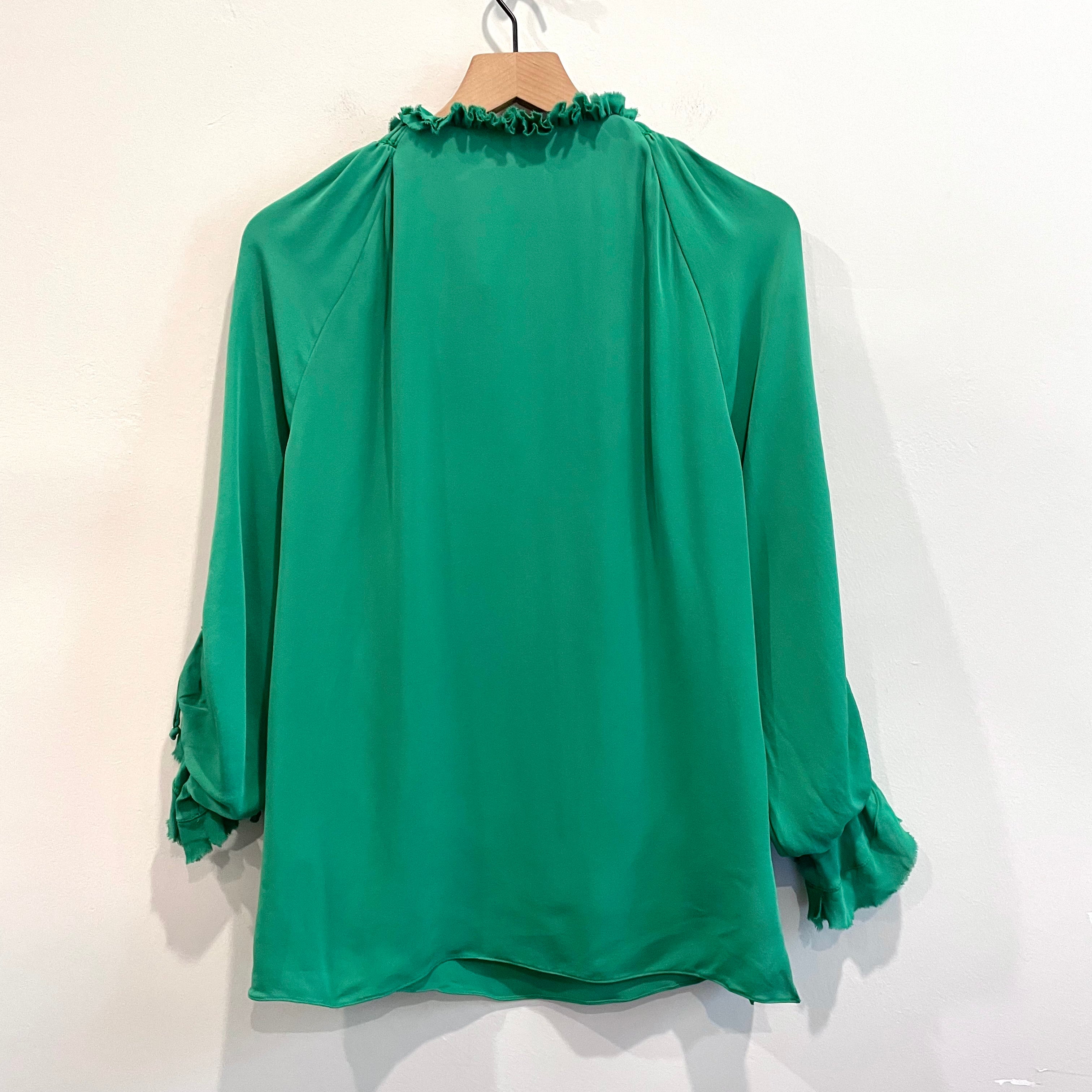 Silk Ruched Sleeve Top