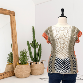 Open Crochet Knit Top