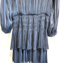 Pleated V-Neck Dress-14