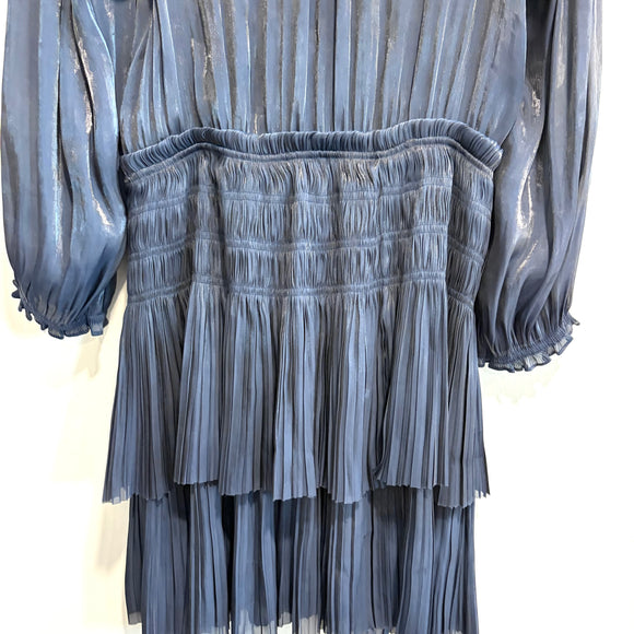 Pleated V-Neck Dress