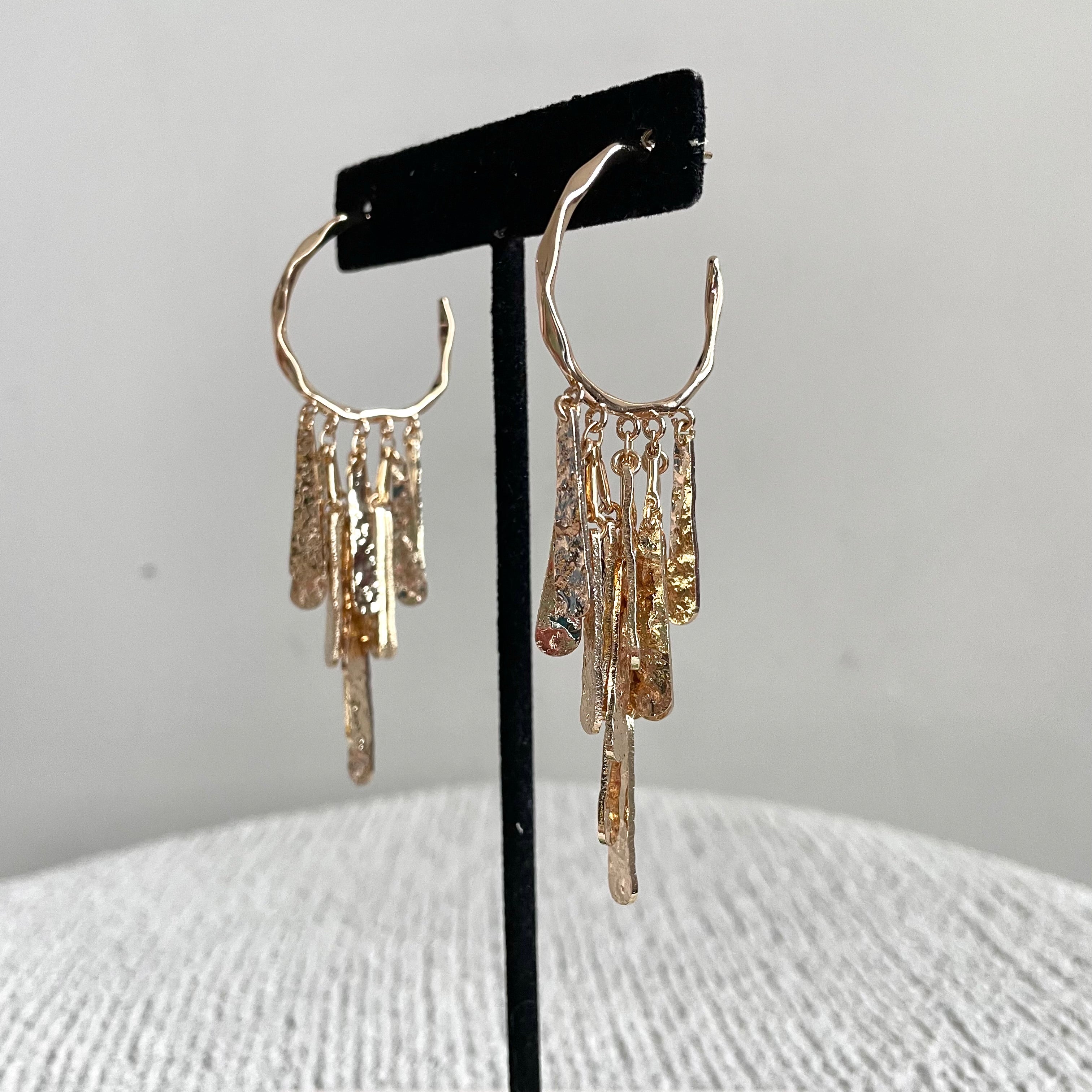 Gold Fringe Hoop Earrings