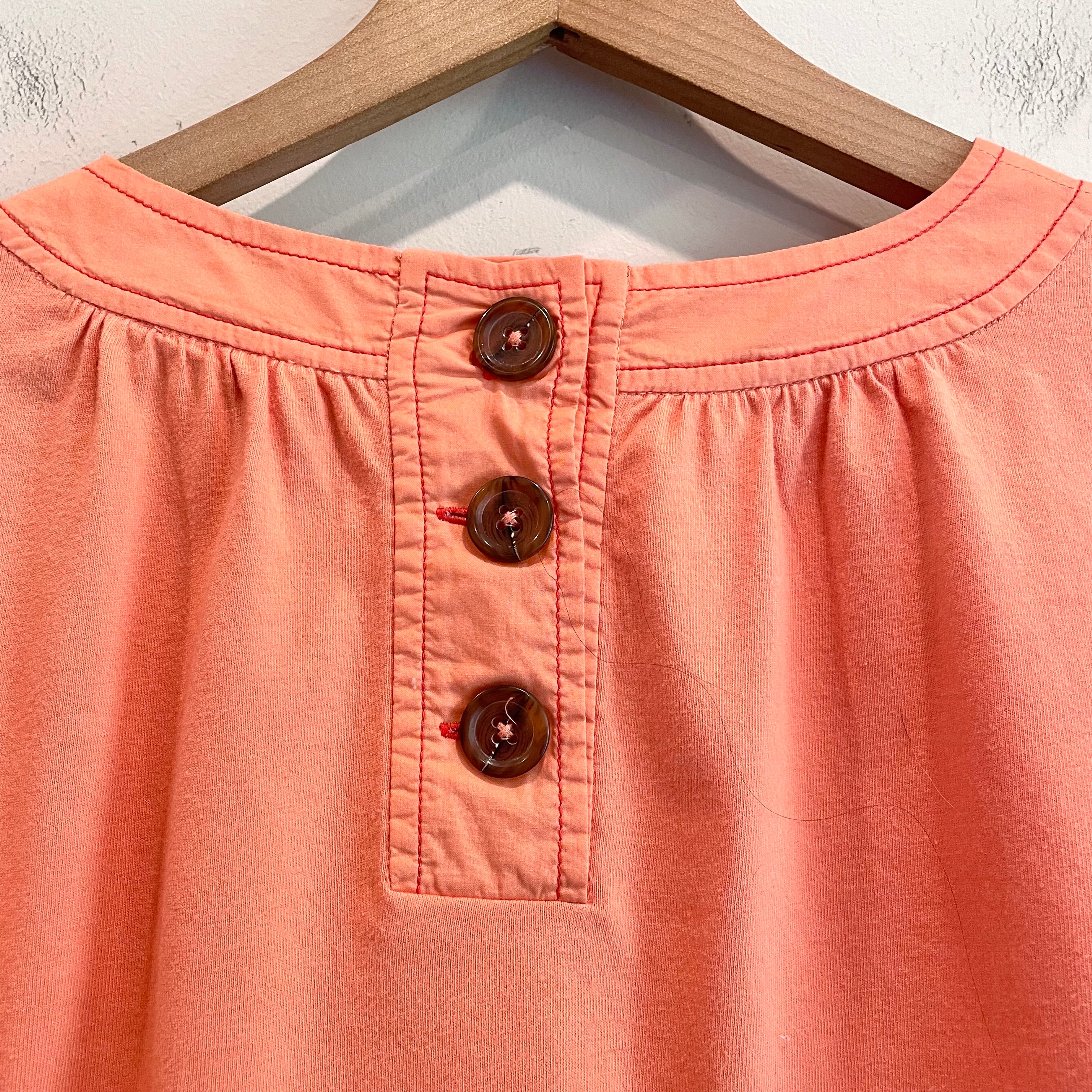 Tie Short Sleeve Button Back Top