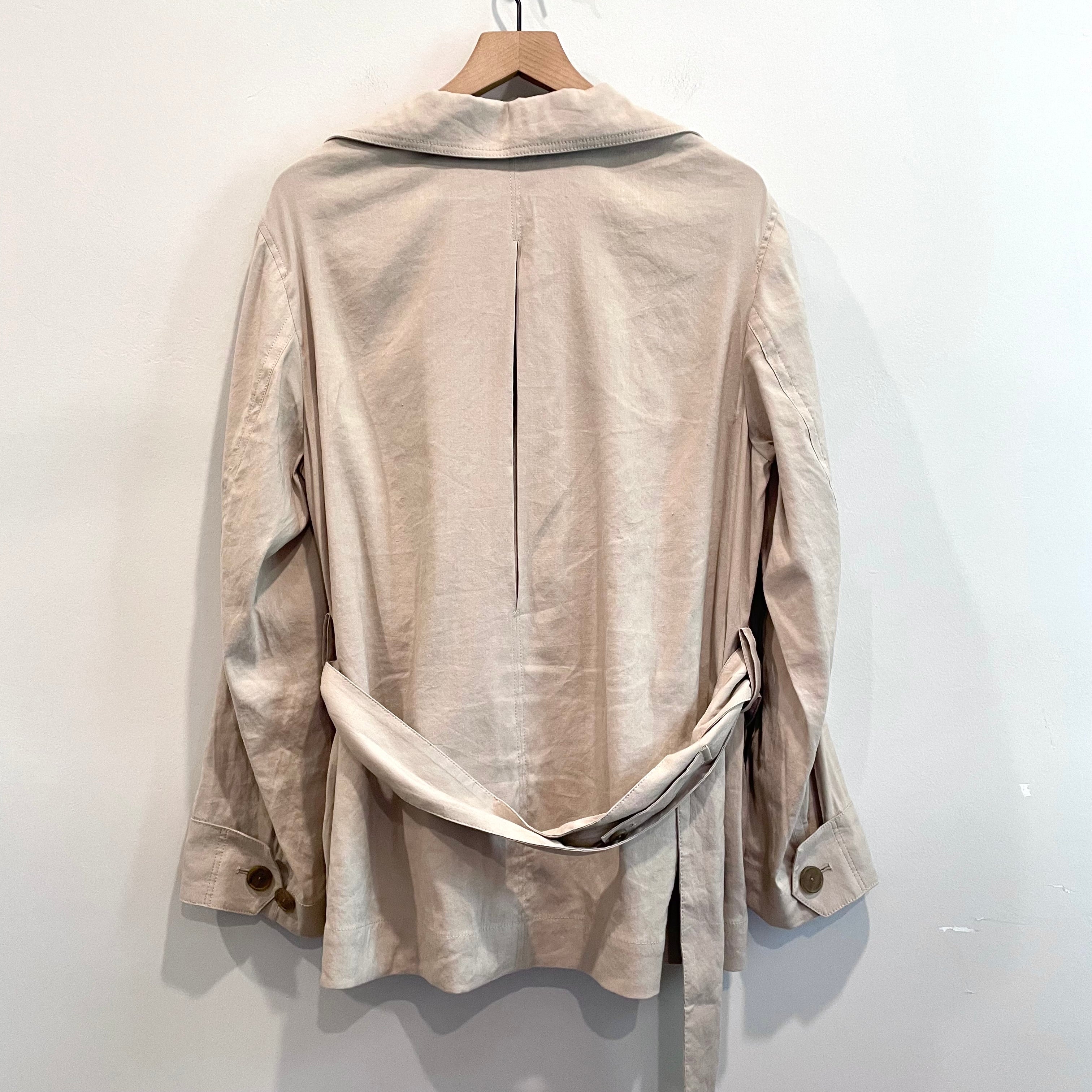 Belted Linen Blend Jacket