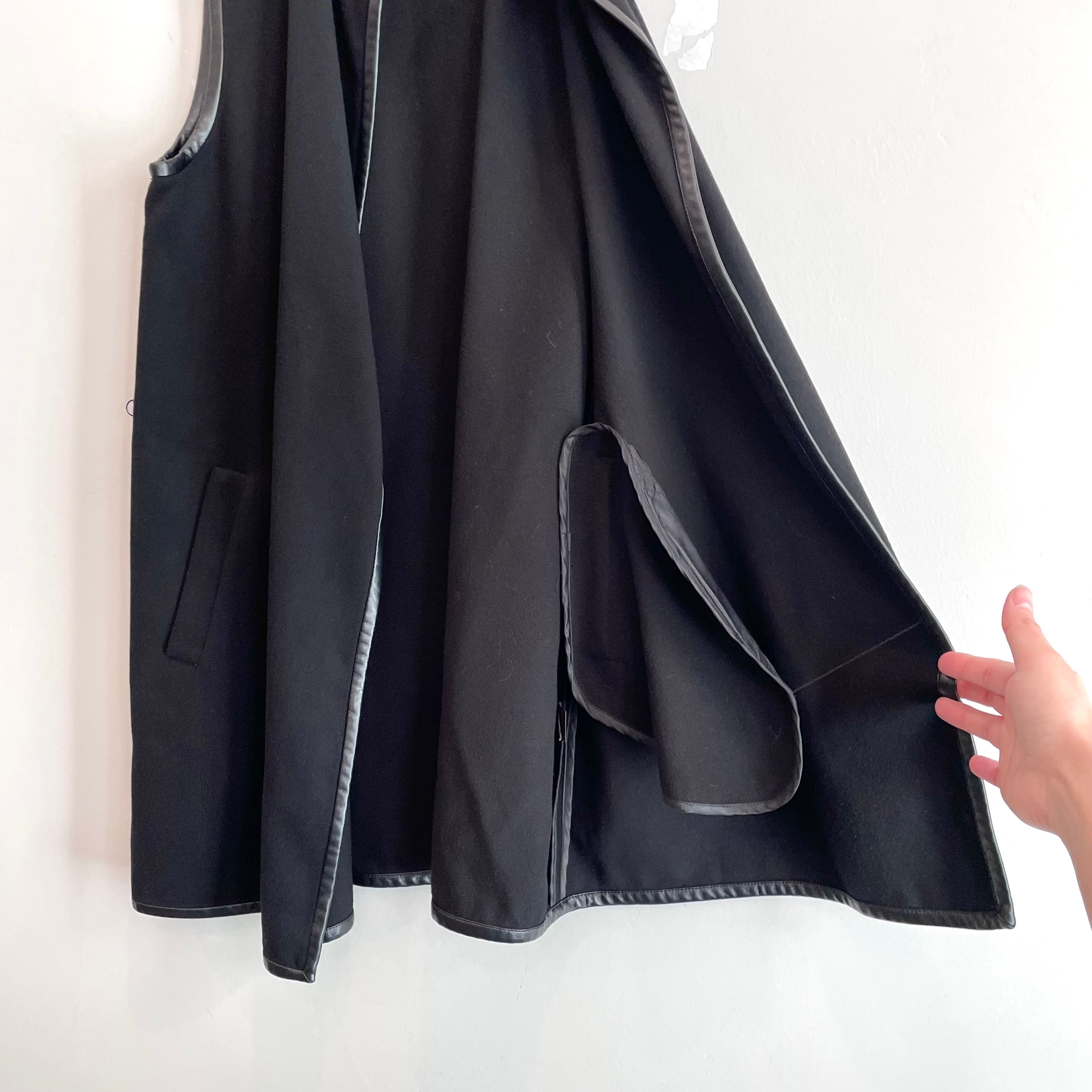 Faux Leather Trim Vest