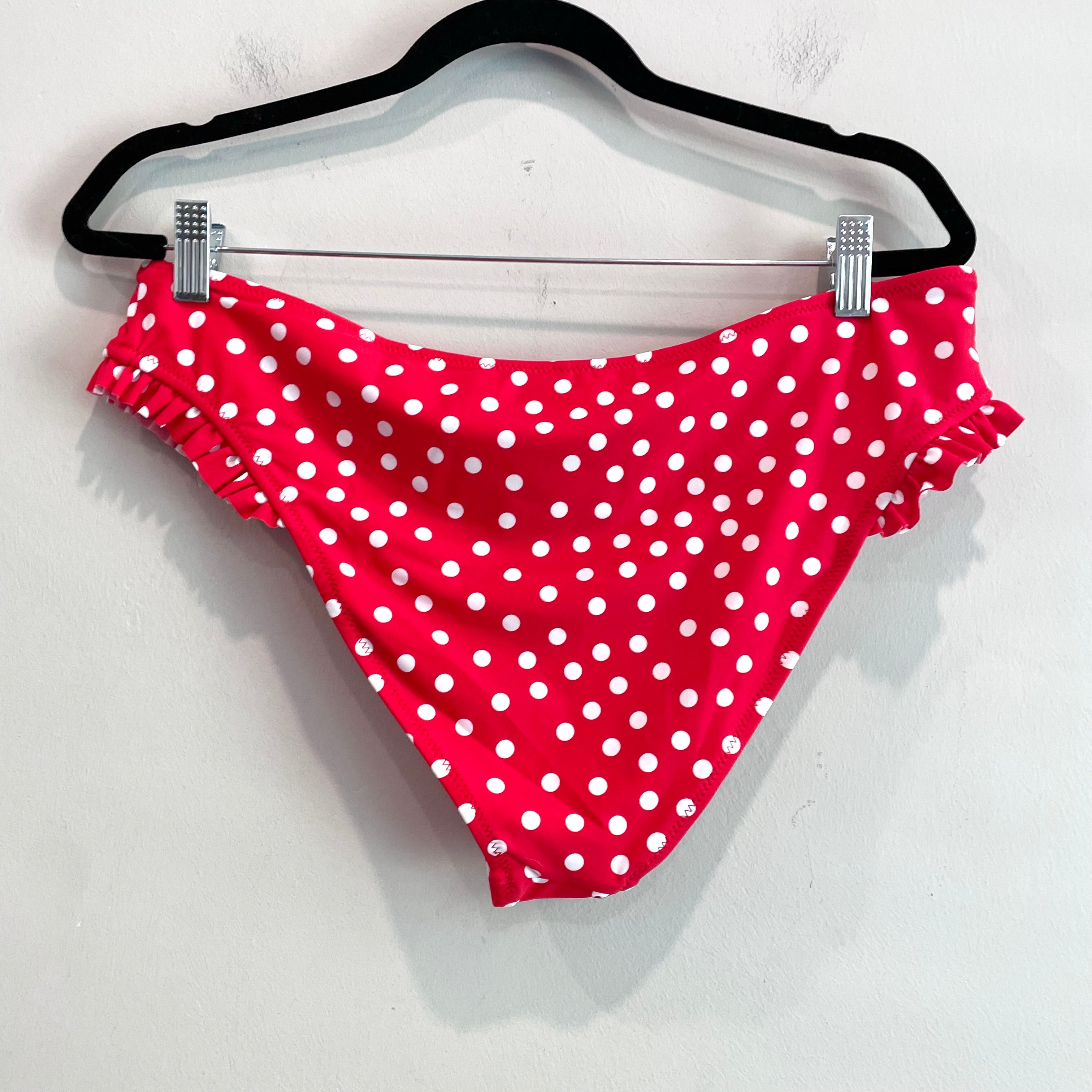 Polka Dot Ruffle Trim Bikini