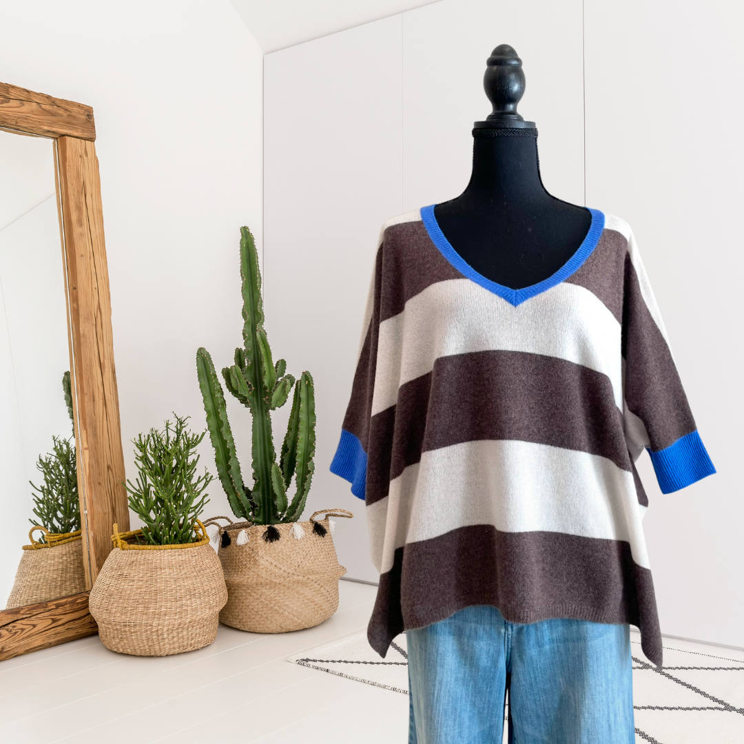 Striped Oversized Cashmere Sweater