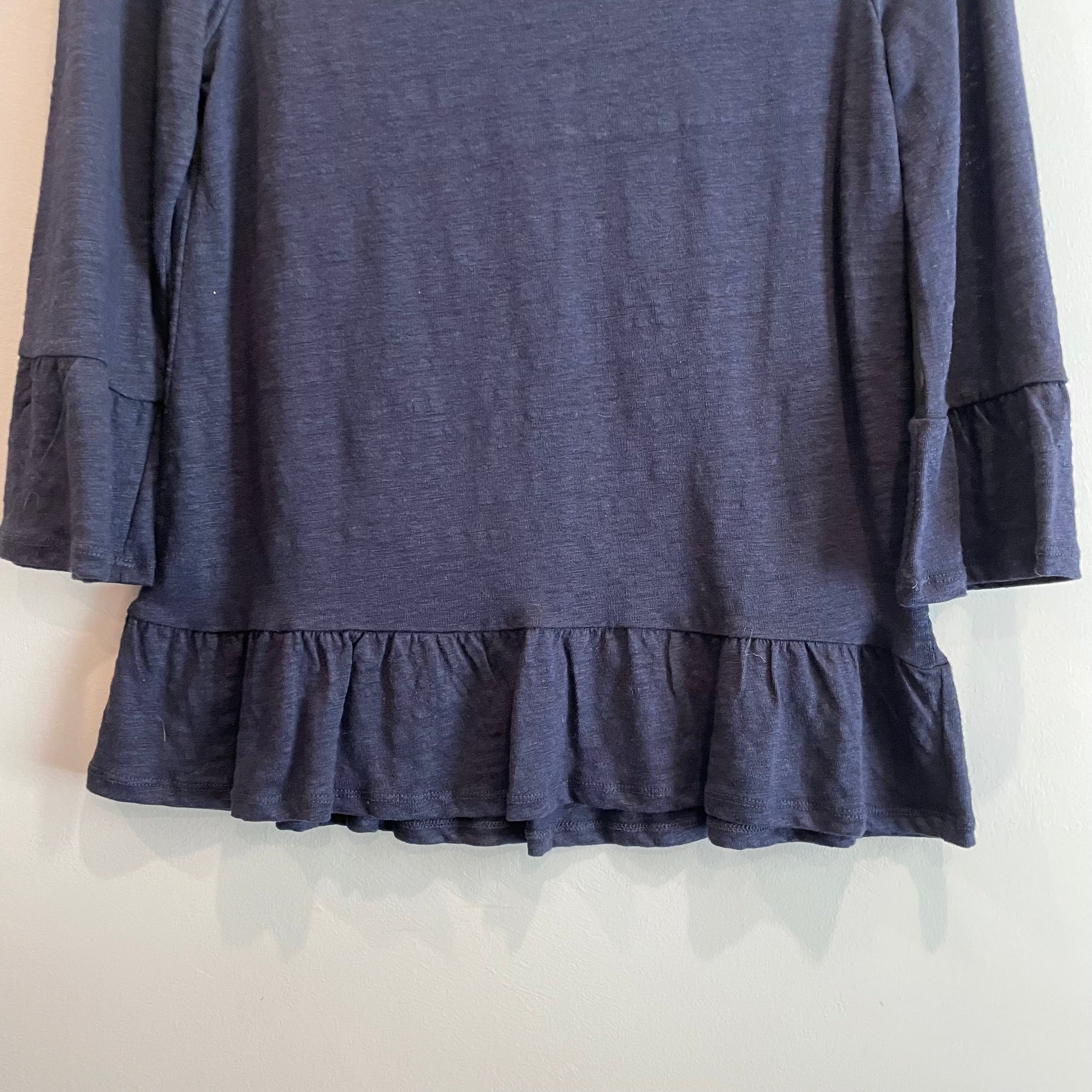 Linen Ruffle Hem Top