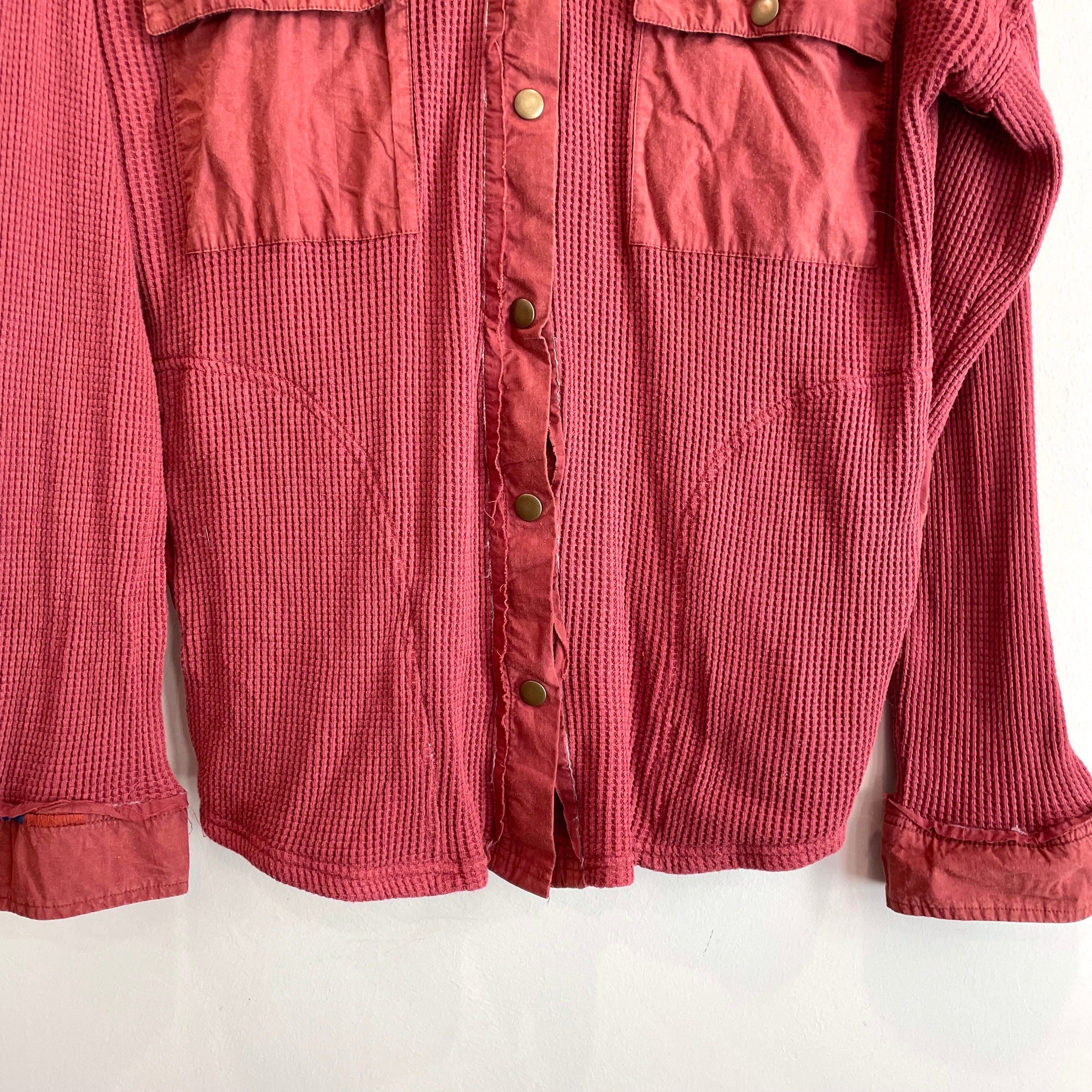 Waffle Knit Button Down Shirt