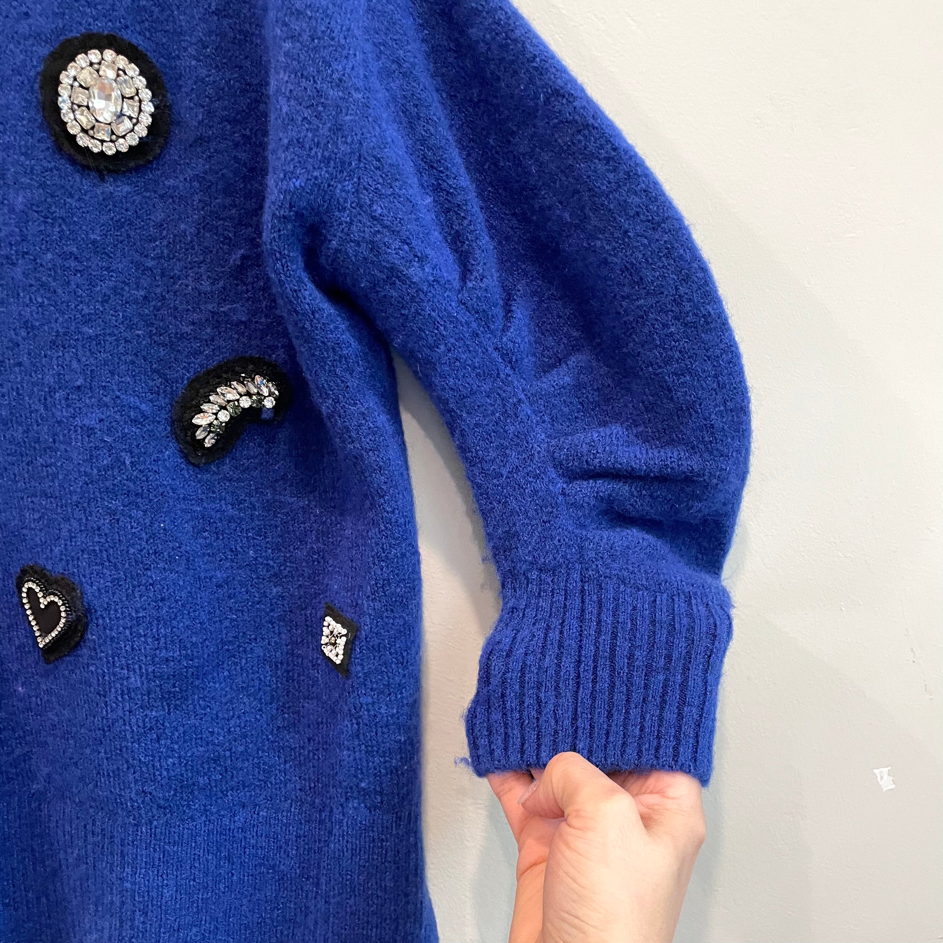 Crystal Appliqué Wool Sweater